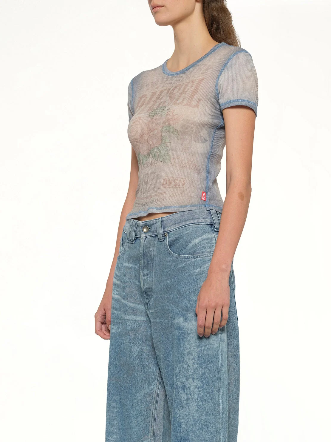 T-IANA T-Shirt in White/Blue - Image 3