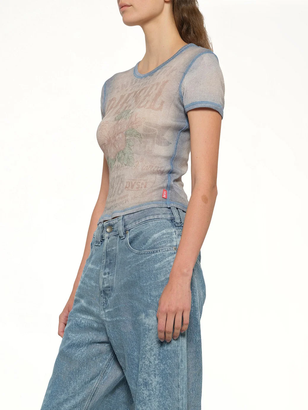 T-IANA T-Shirt in White/Blue - Image 6