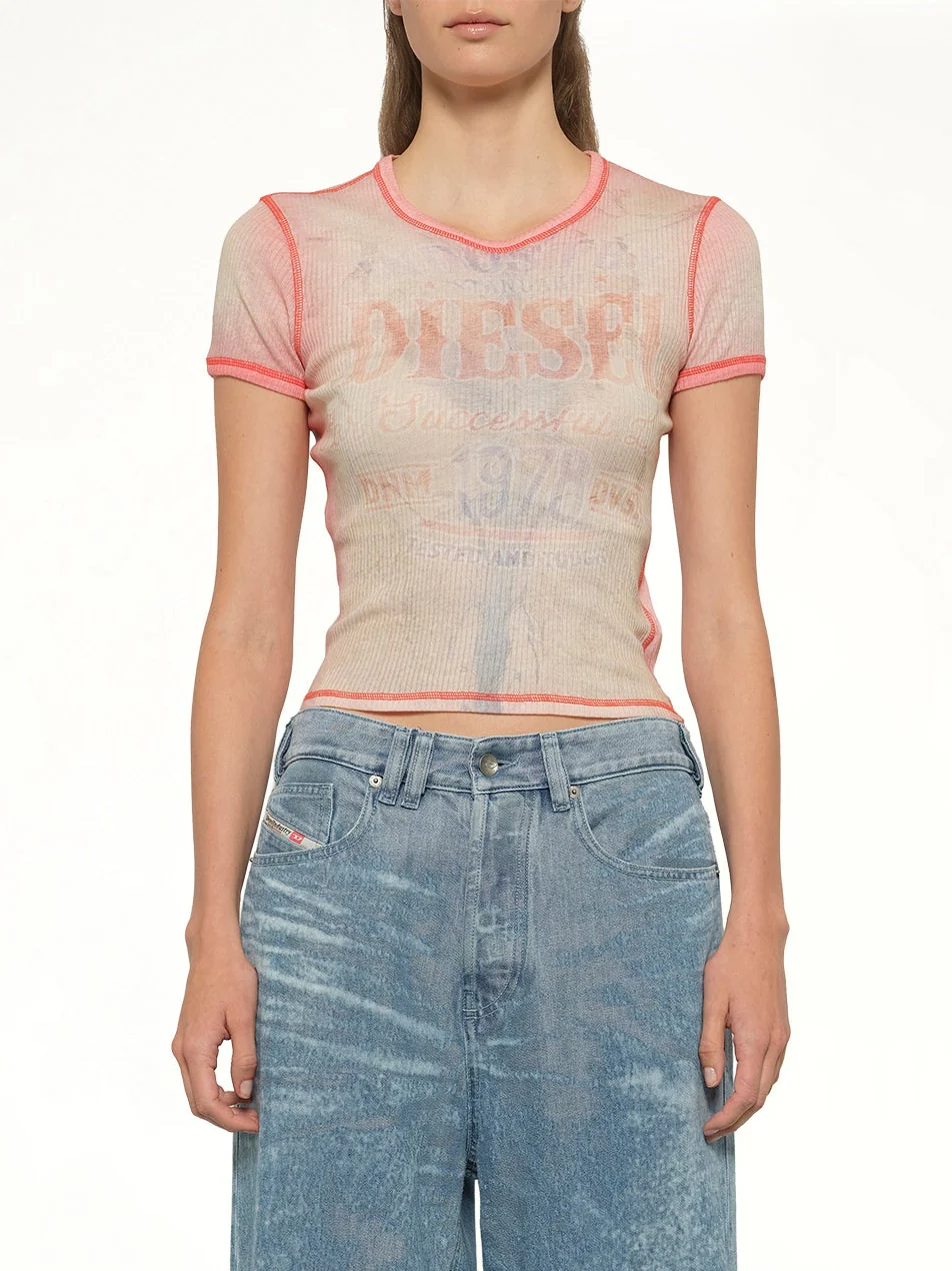 T-IANA T-Shirt in White/Red