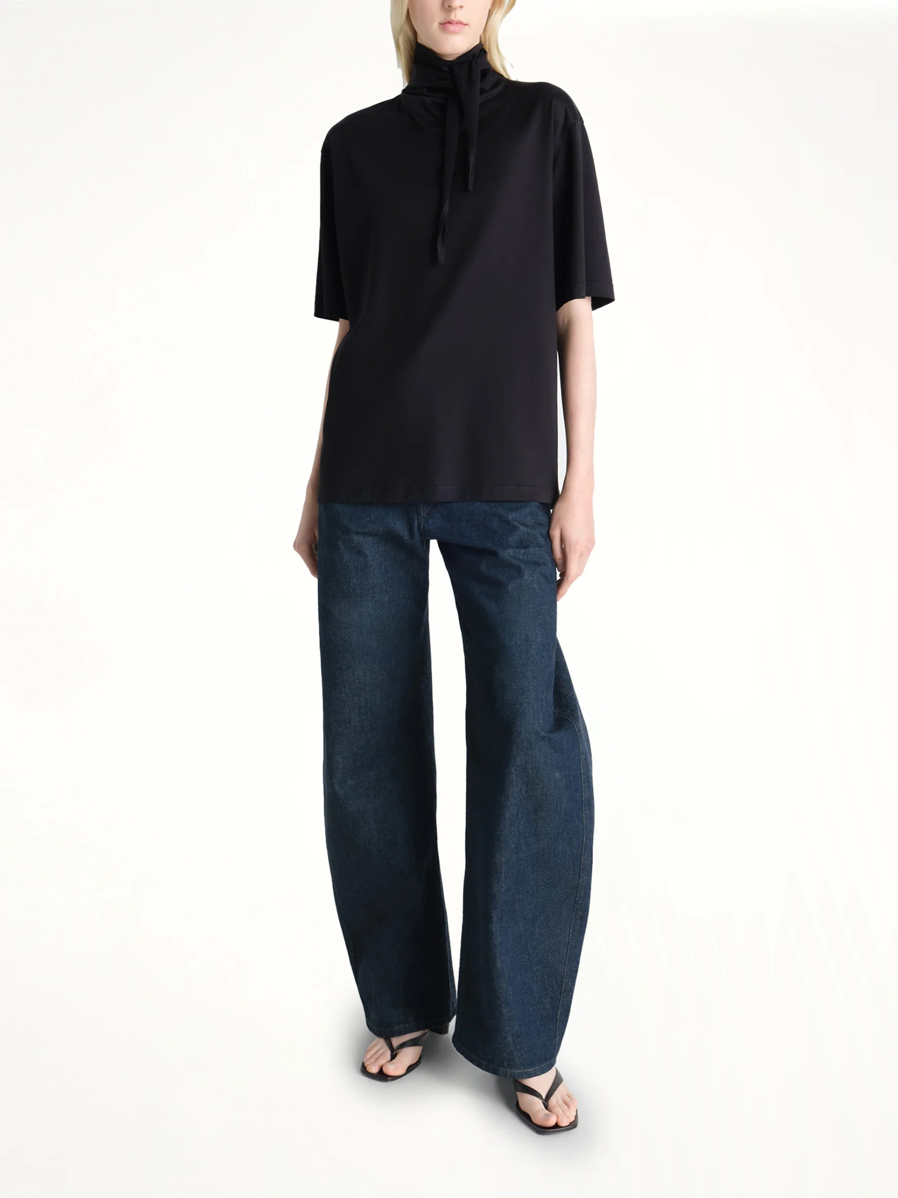 T-Shirt With Foulard in Black - Image 4