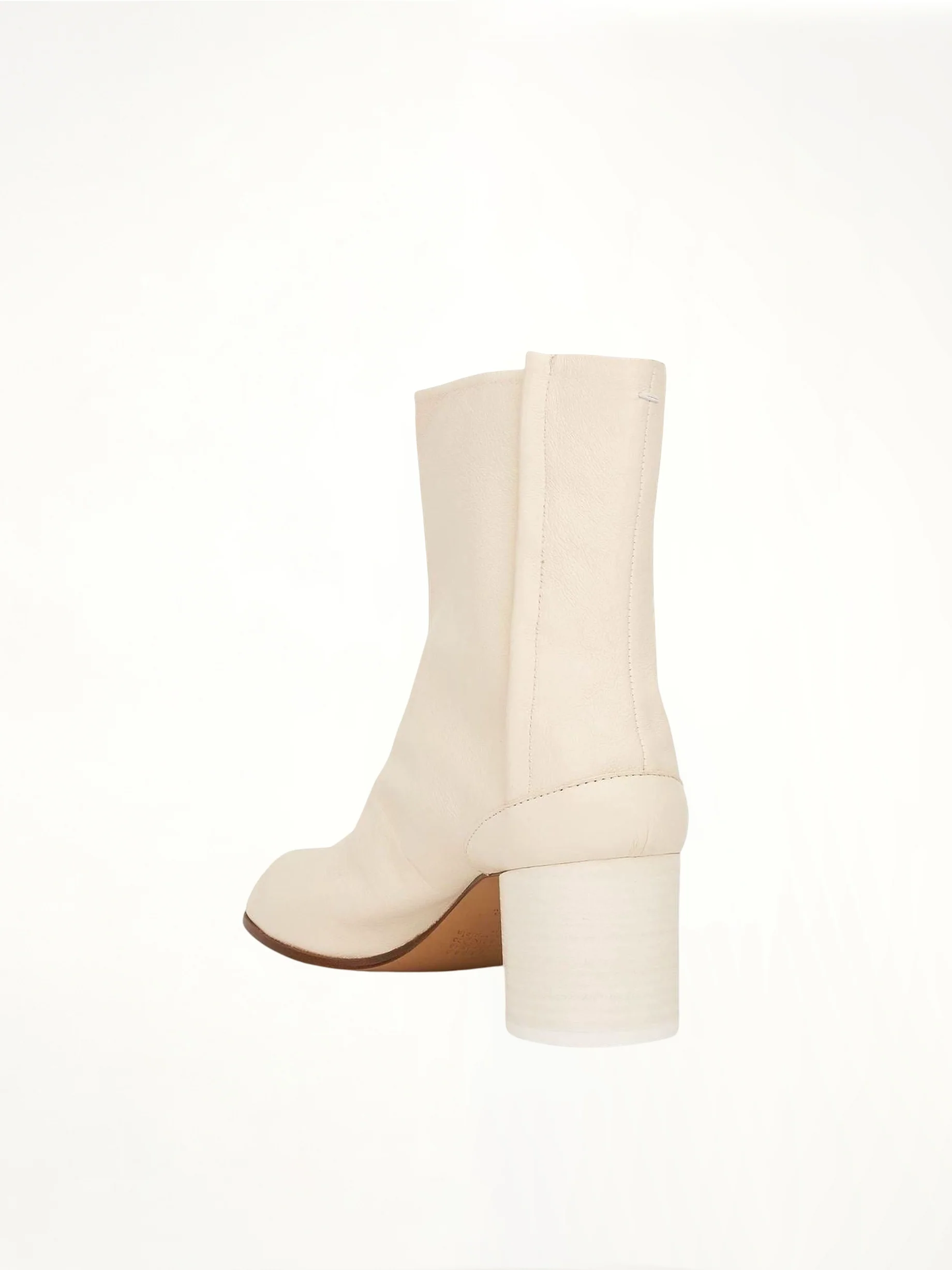 Tabi Ankle Boots 6cm Heel in White - Image 3