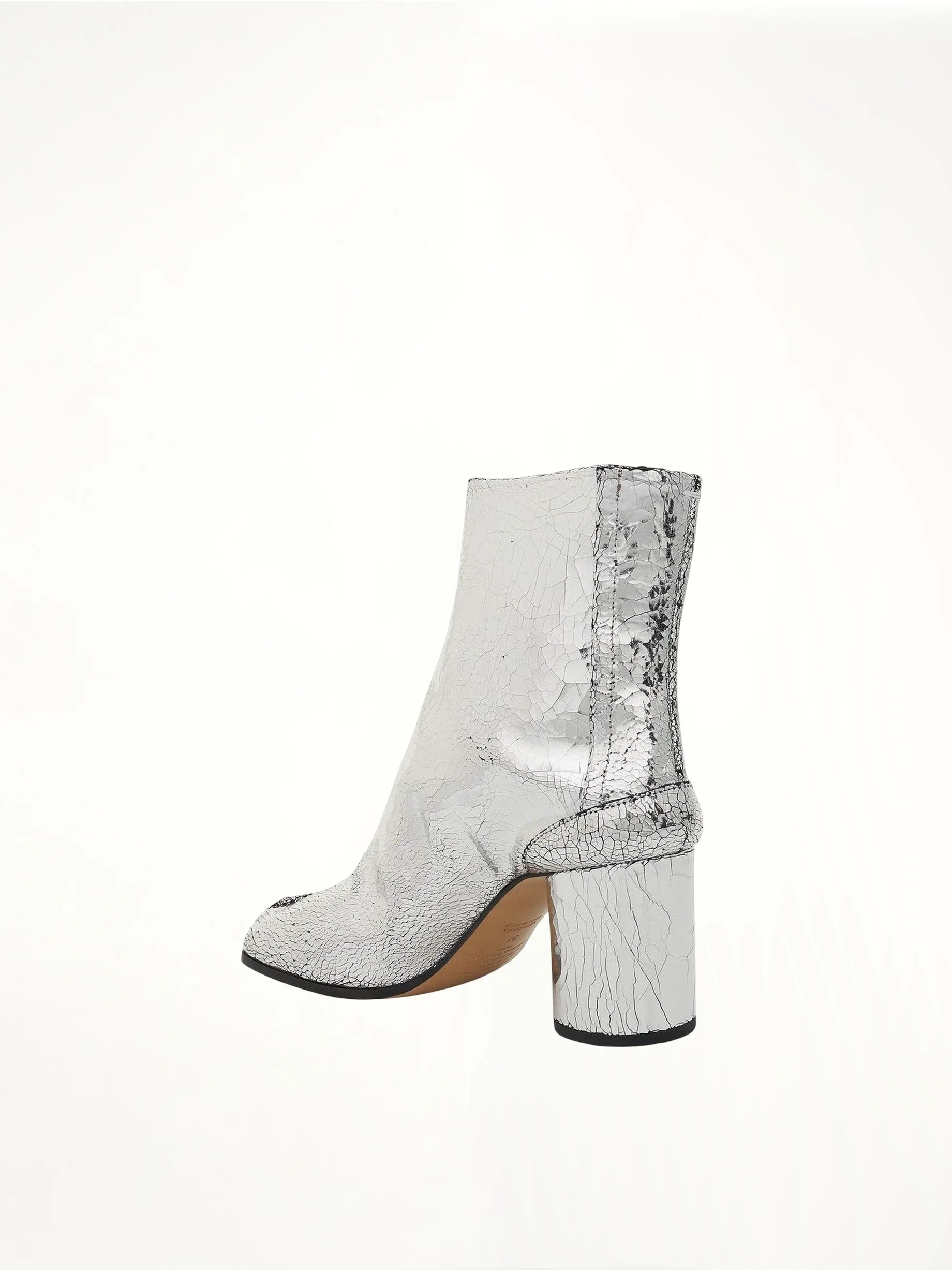 Tabi Mirror Ankle Boots 8cm in Silver - Image 3