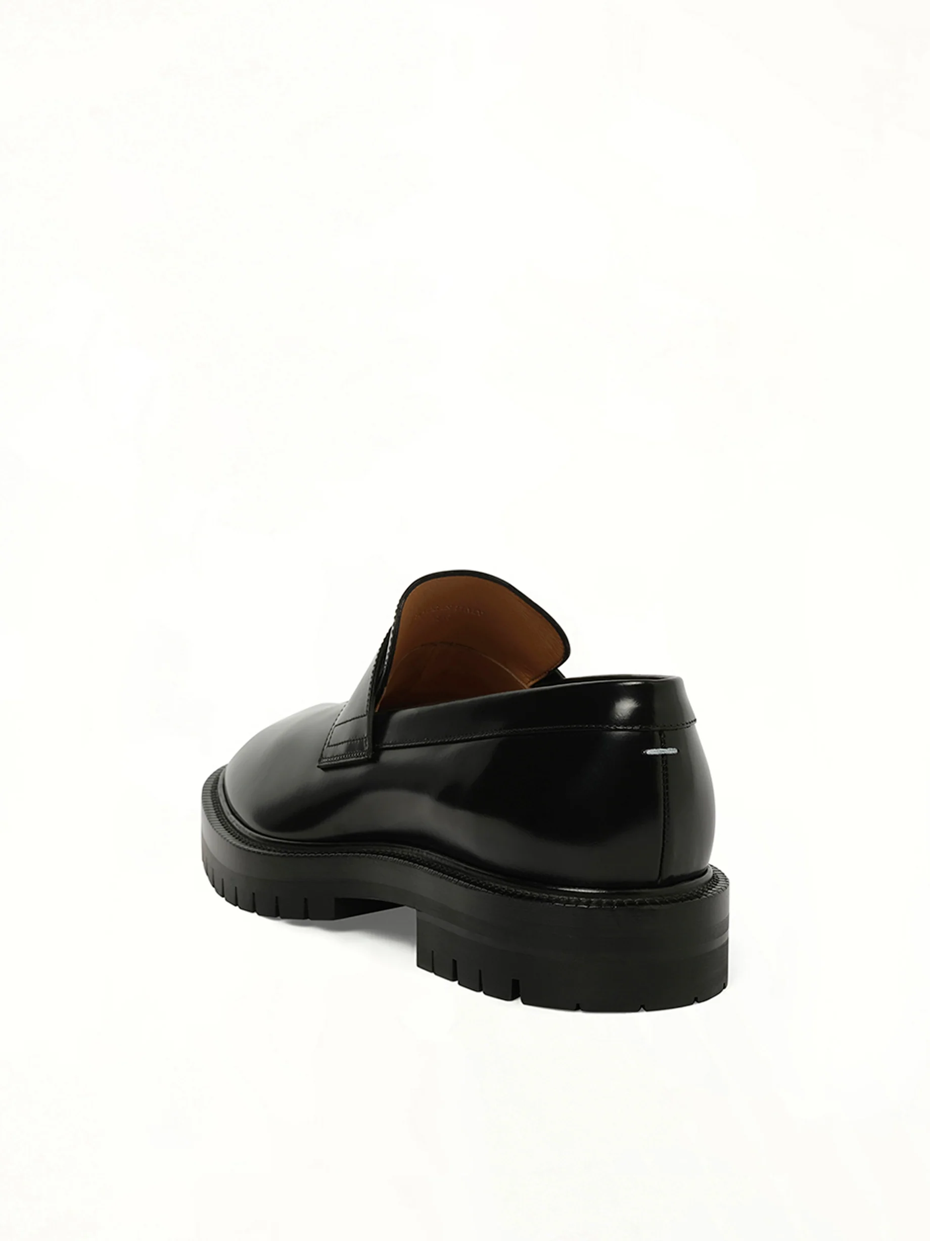 Tabi Leather Loafers Chunky Sole in Black - Image 3