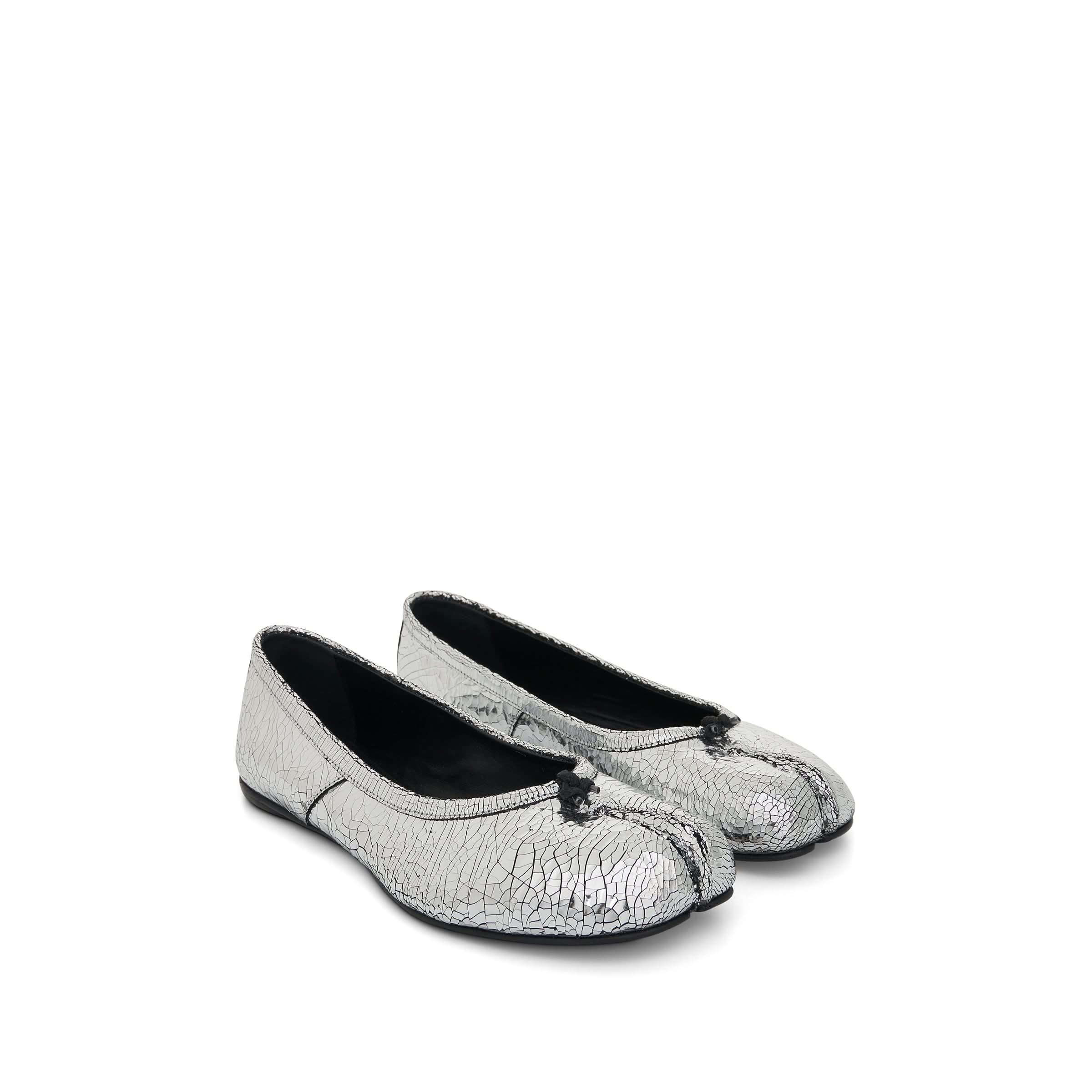 Tabi Mirror Ballerina Shoes in Silver - Image 2