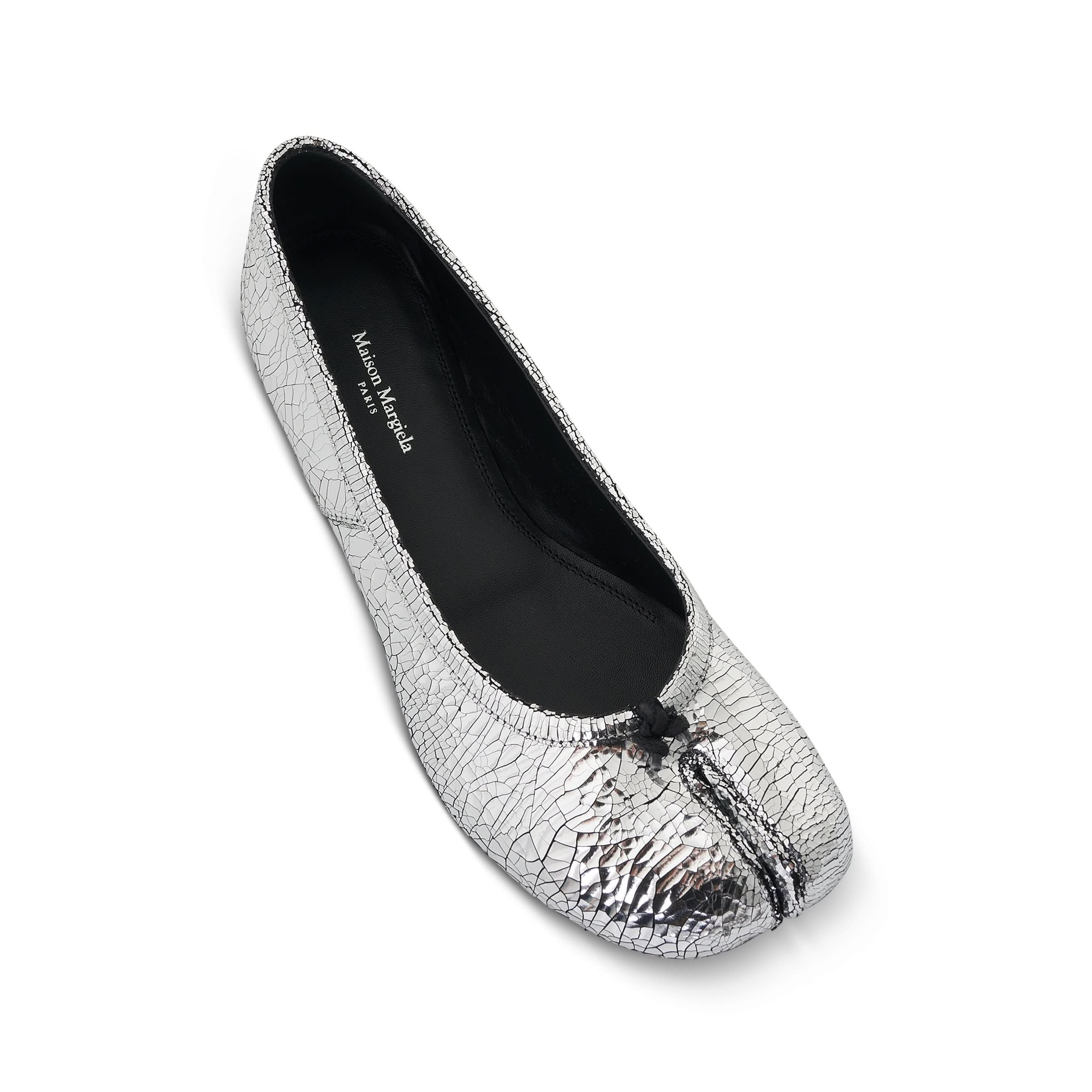 Tabi Mirror Ballerina Shoes in Silver - Image 3