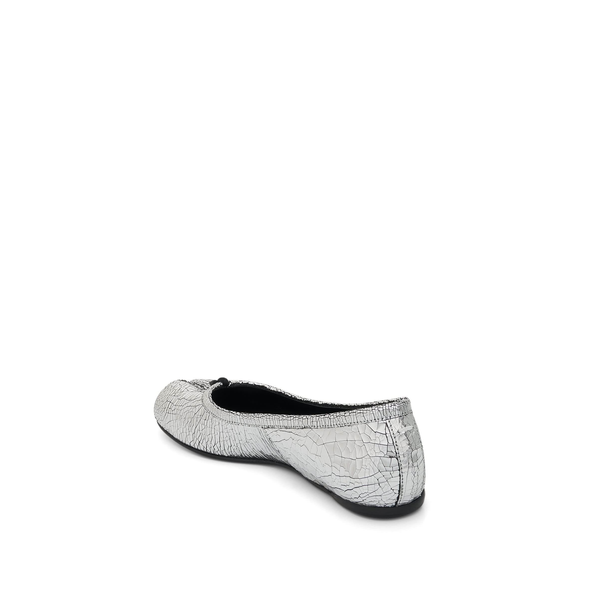 Tabi Mirror Ballerina Shoes in Silver - Image 4