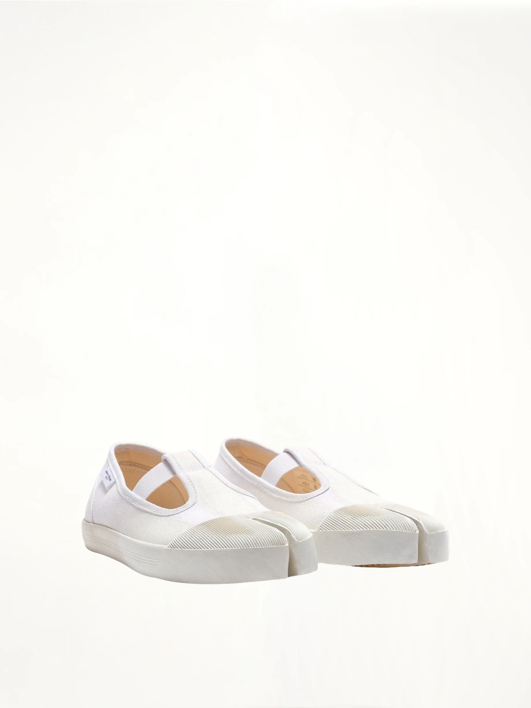 Tabi Toe Sneakers in White/White - Image 2