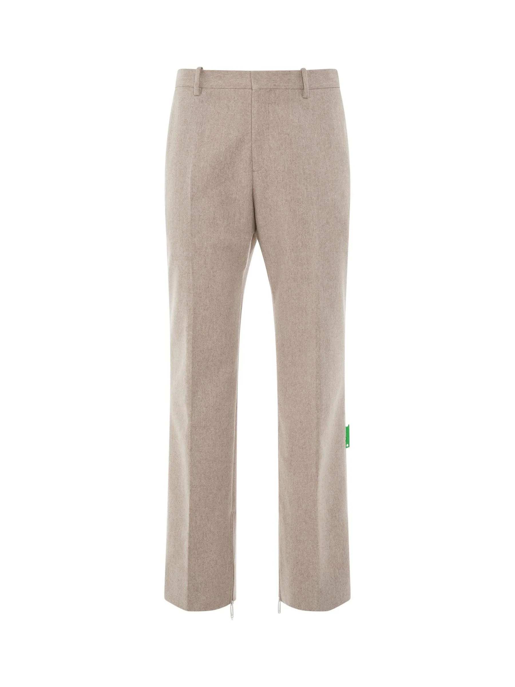 Tag Wool Slim Zip Pant in Bone
