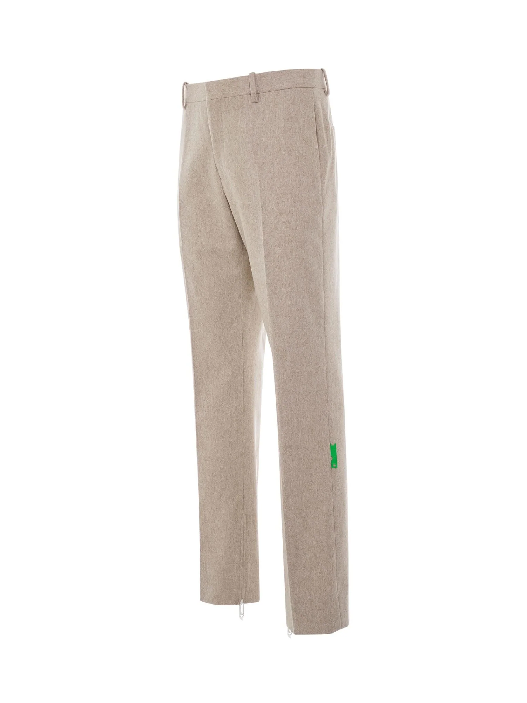 Tag Wool Slim Zip Pant in Bone - Image 2