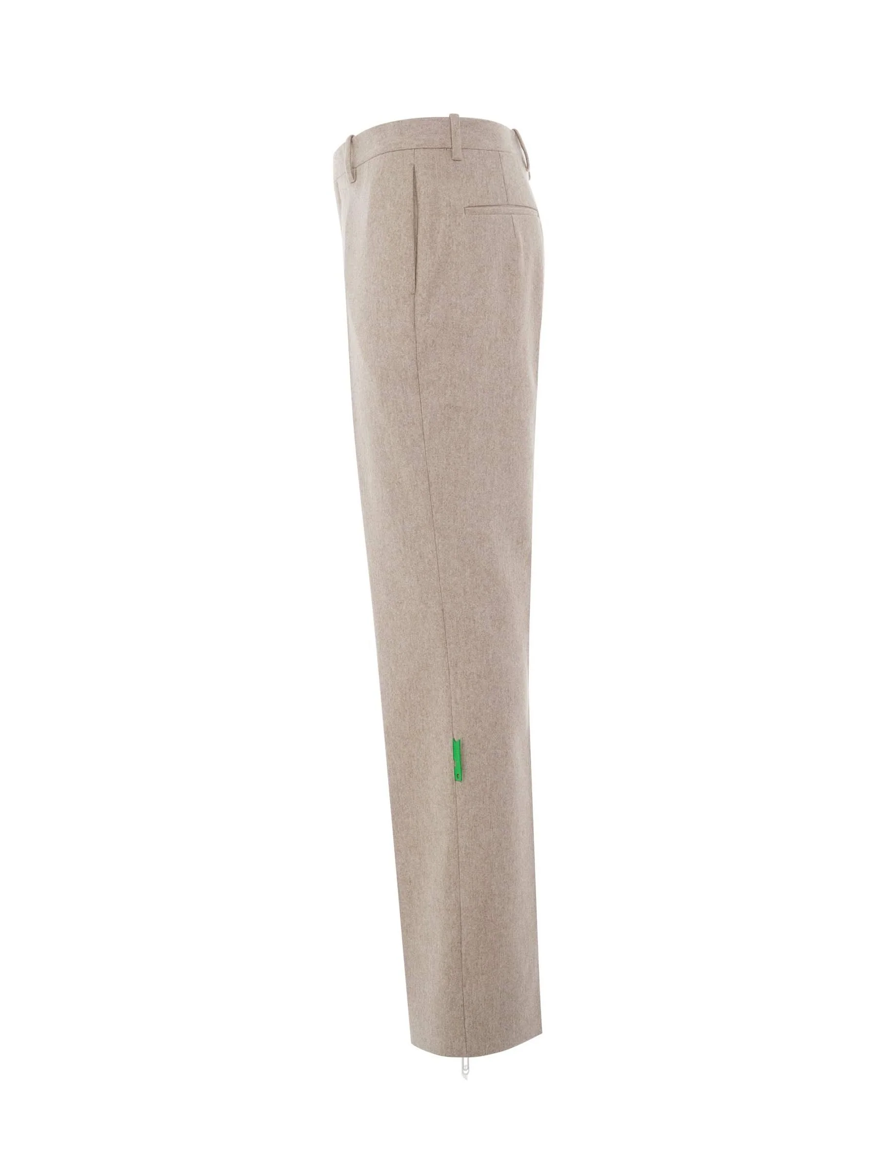 Tag Wool Slim Zip Pant in Bone - Image 3