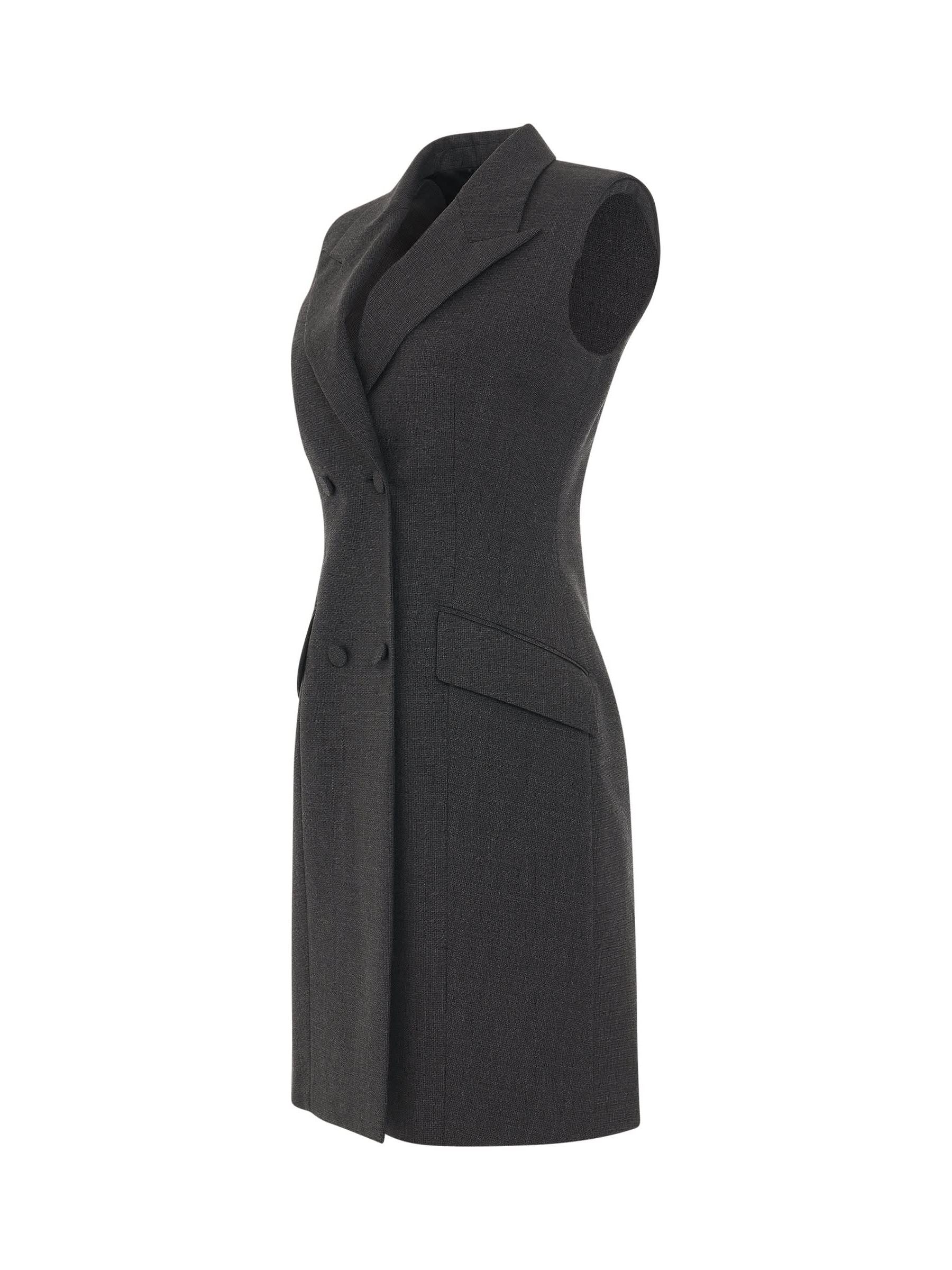 Tailored Sleeveless Dress in Grey - Image 2