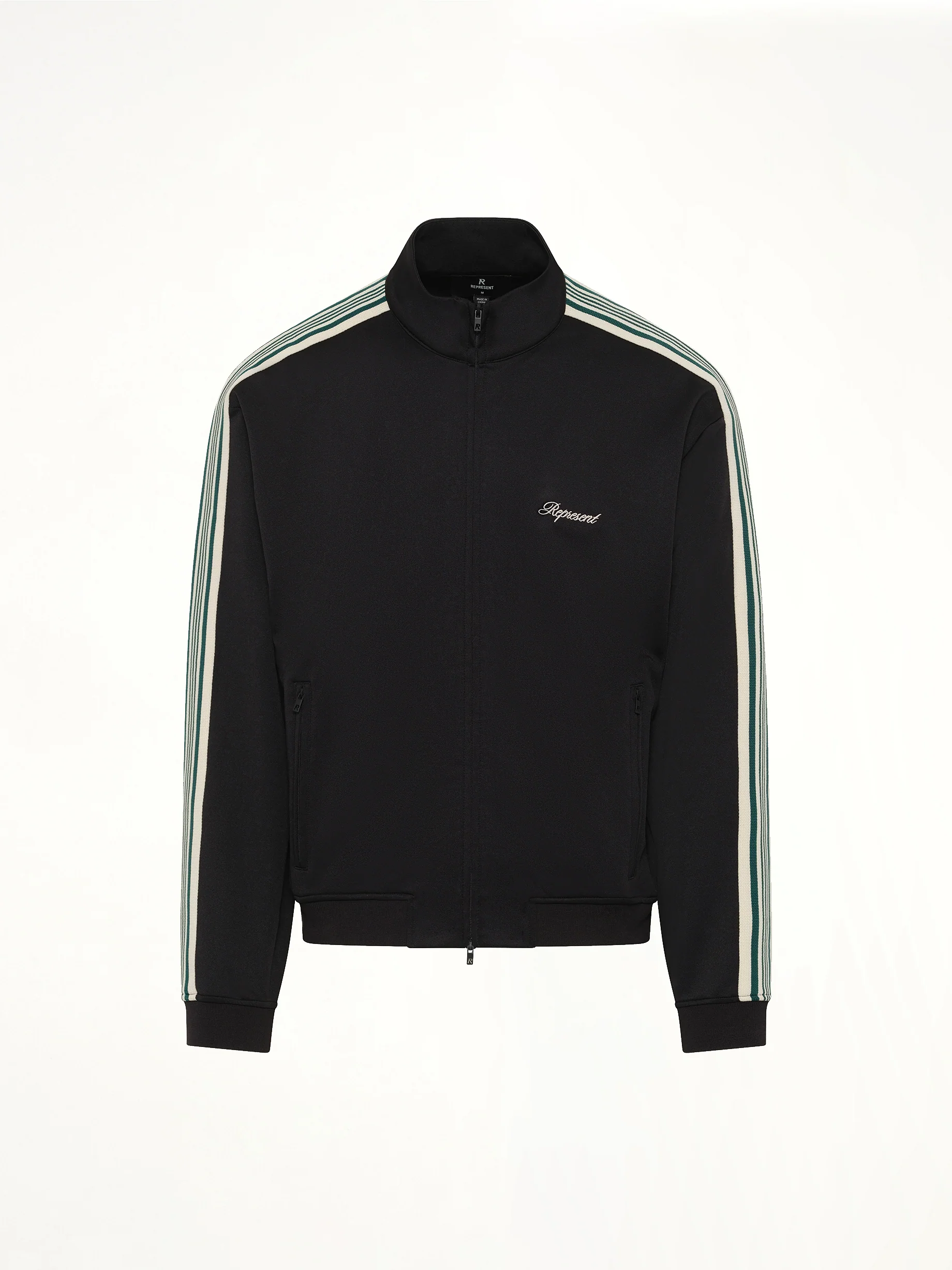 Taped Track Jacket in Jet Black - Image 2