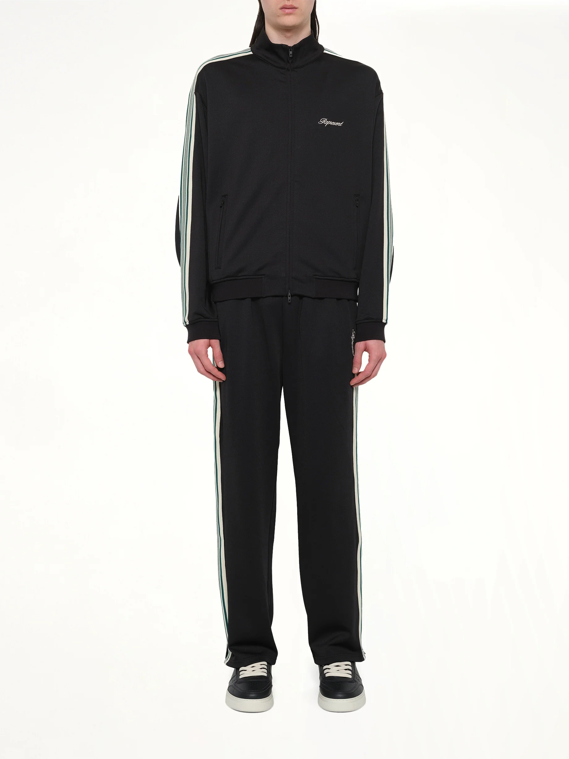 Taped Track Jacket in Jet Black - Image 7
