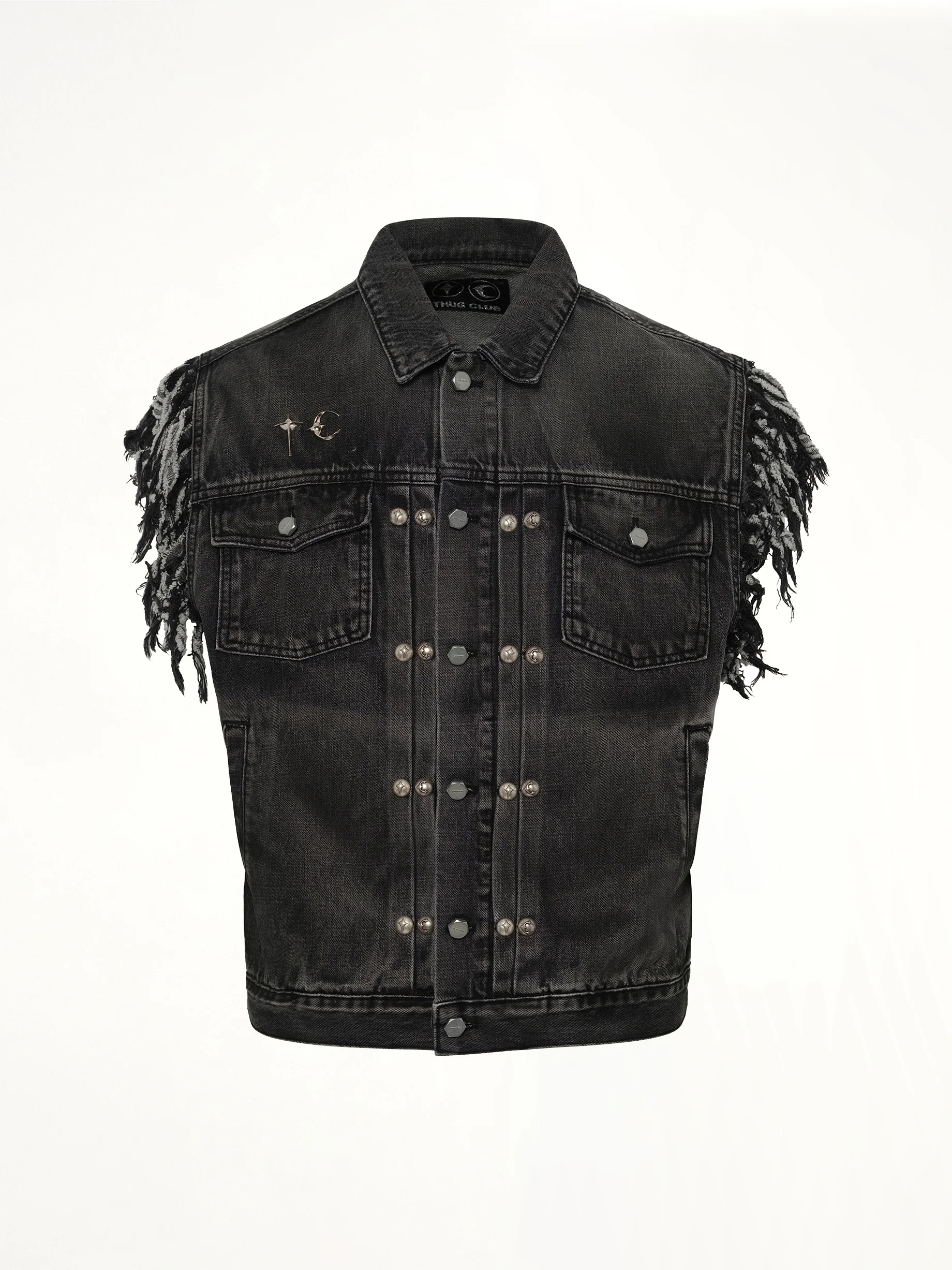 TC Angels Denim Vest in Black - Image 2