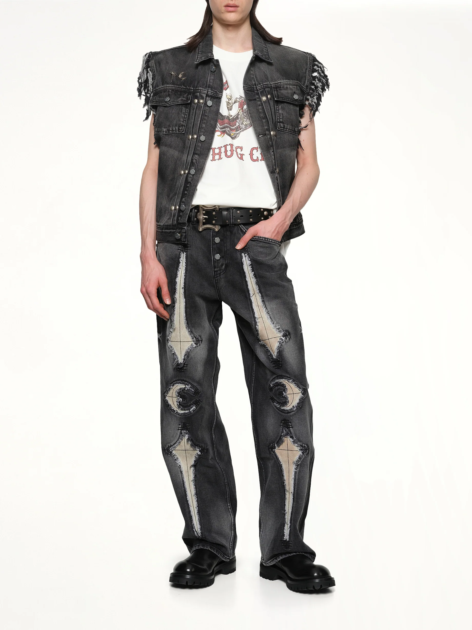 TC Angels Denim Vest in Black - Image 4