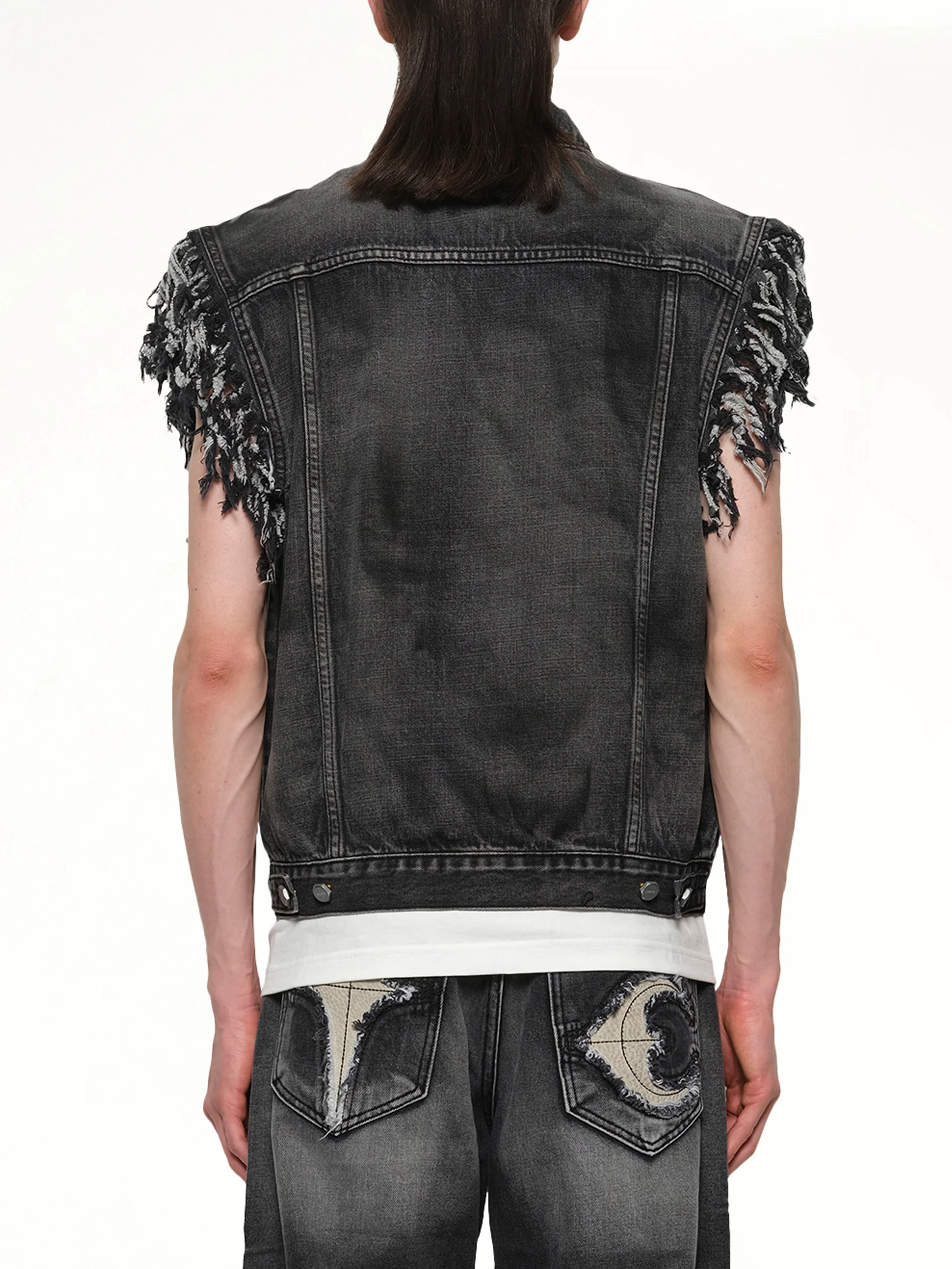 TC Angels Denim Vest in Black - Image 5
