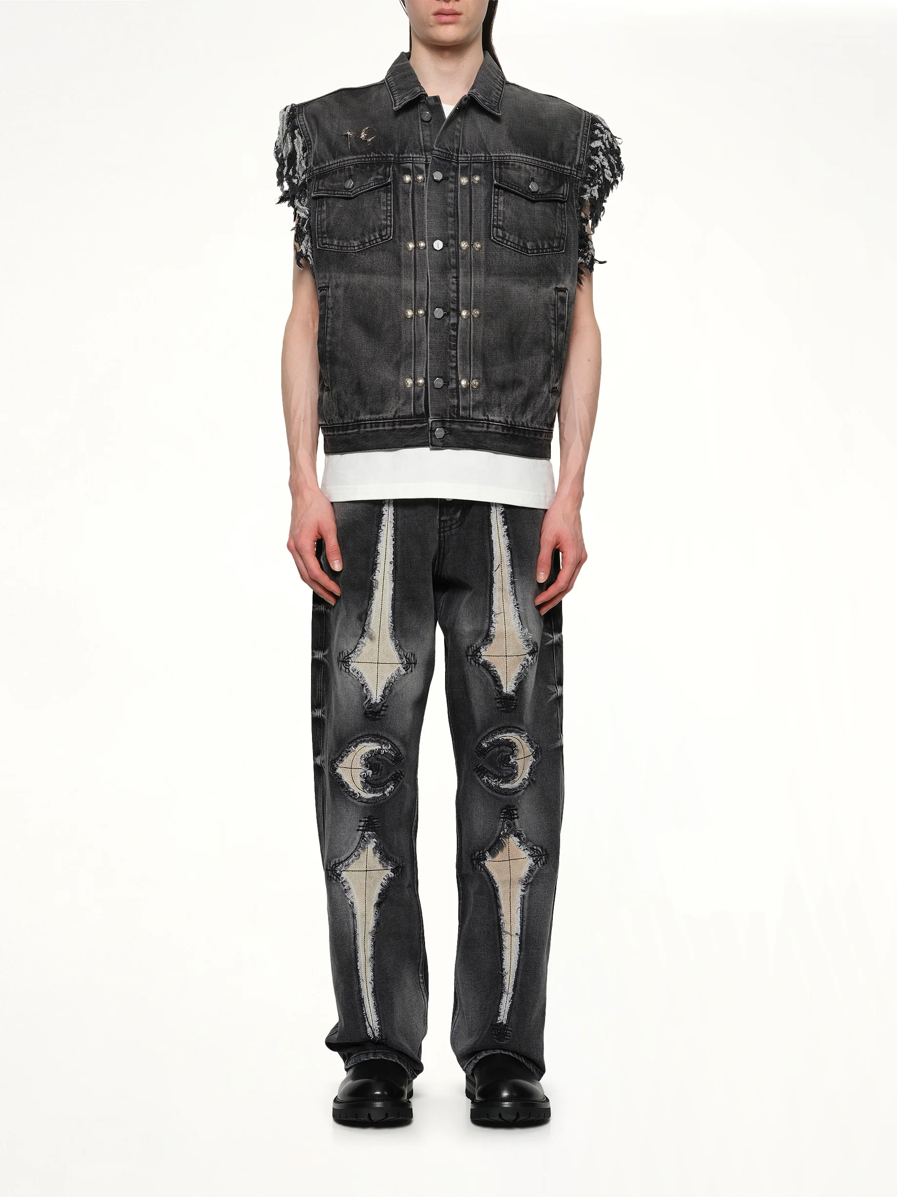 TC Angels Denim Vest in Black - Image 7