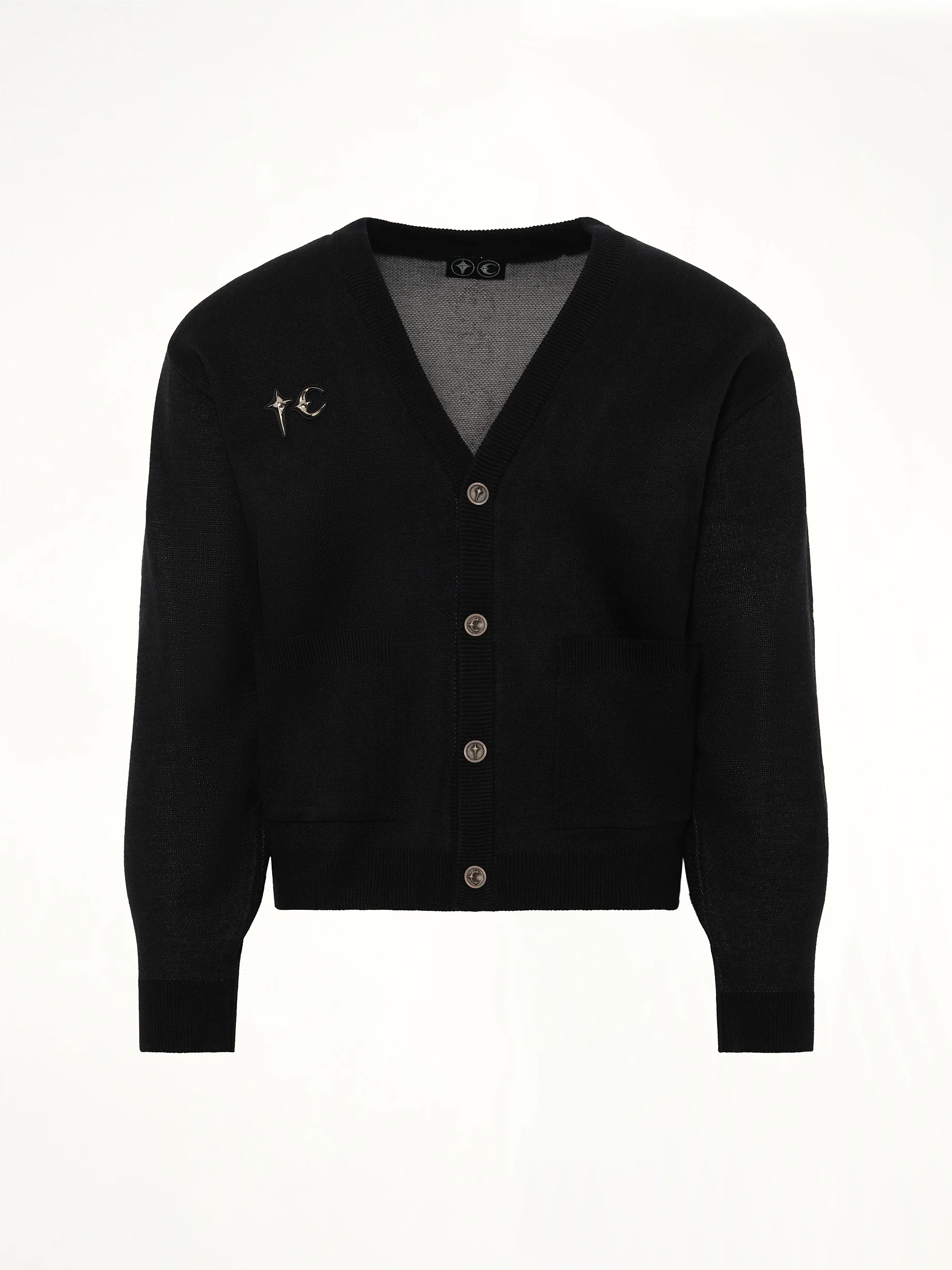 TC Bone Knit Cardigan in Black - Image 2