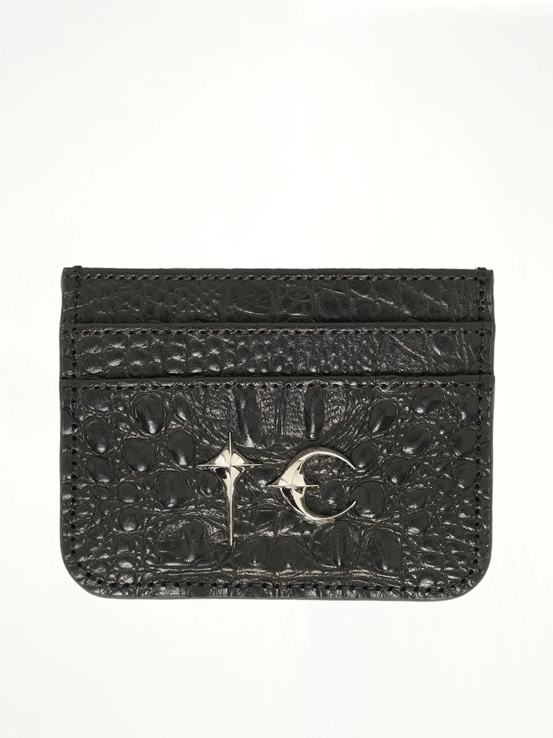 TC Crocodile Card Holder in Black