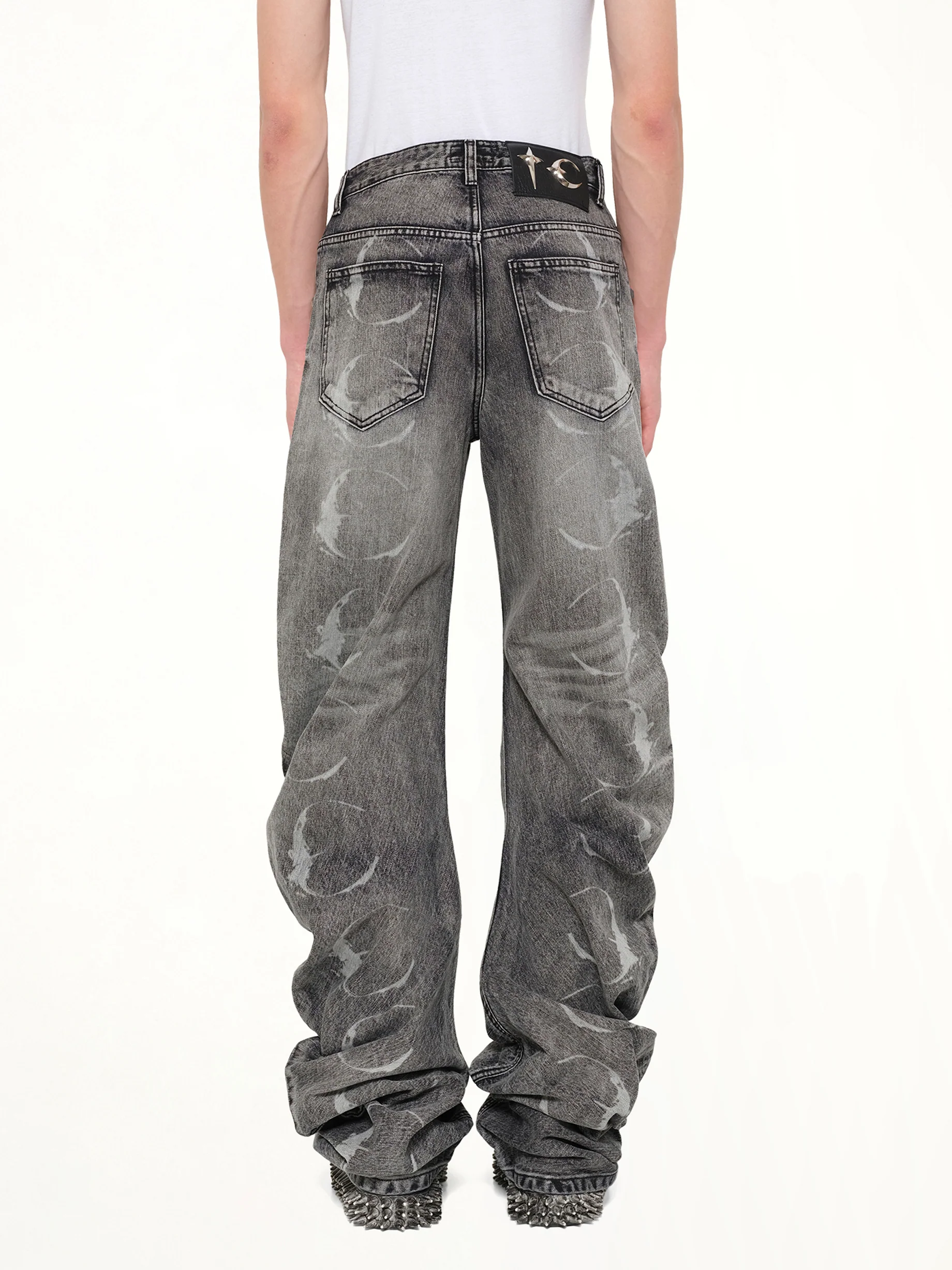TC Laser Washed Parkour Denim Pants in Black - Image 5