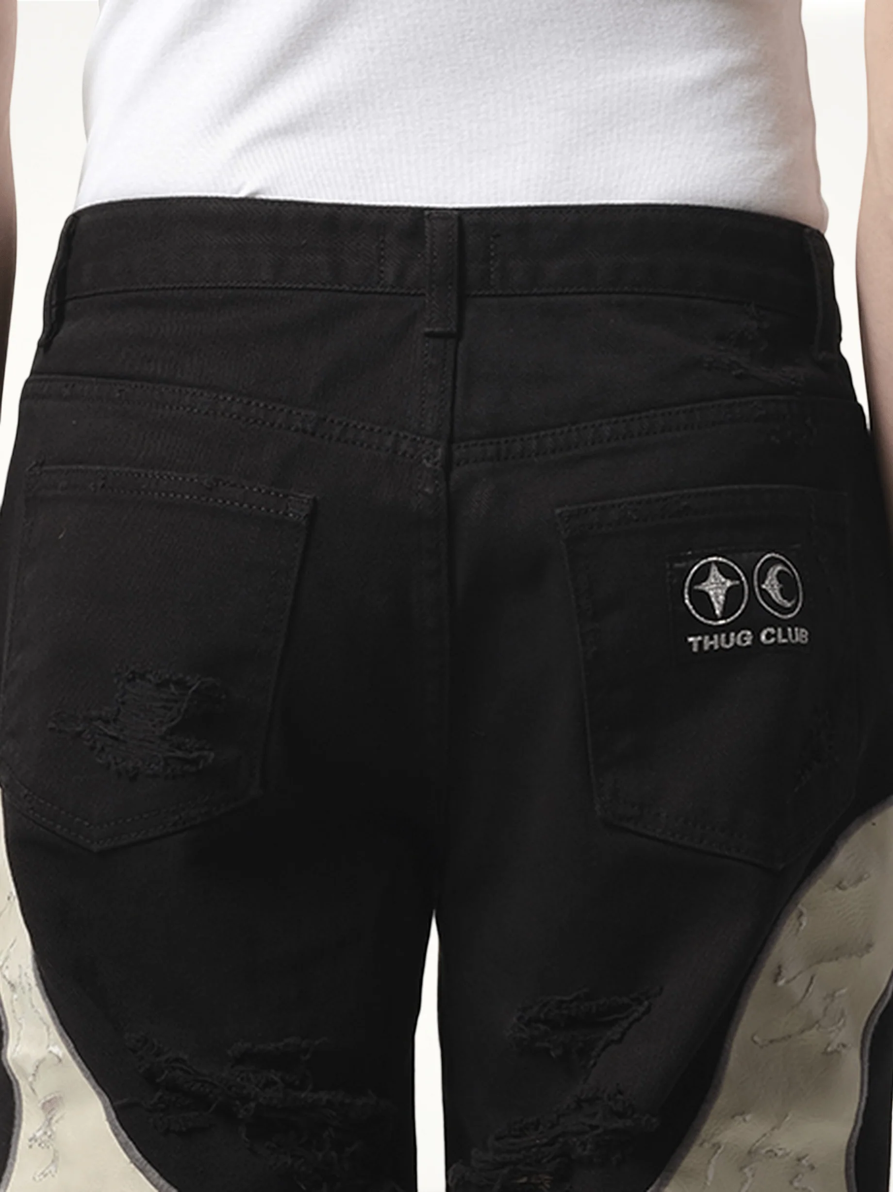 TC Leather Washing Denim Pants War Ver in Black - Image 3