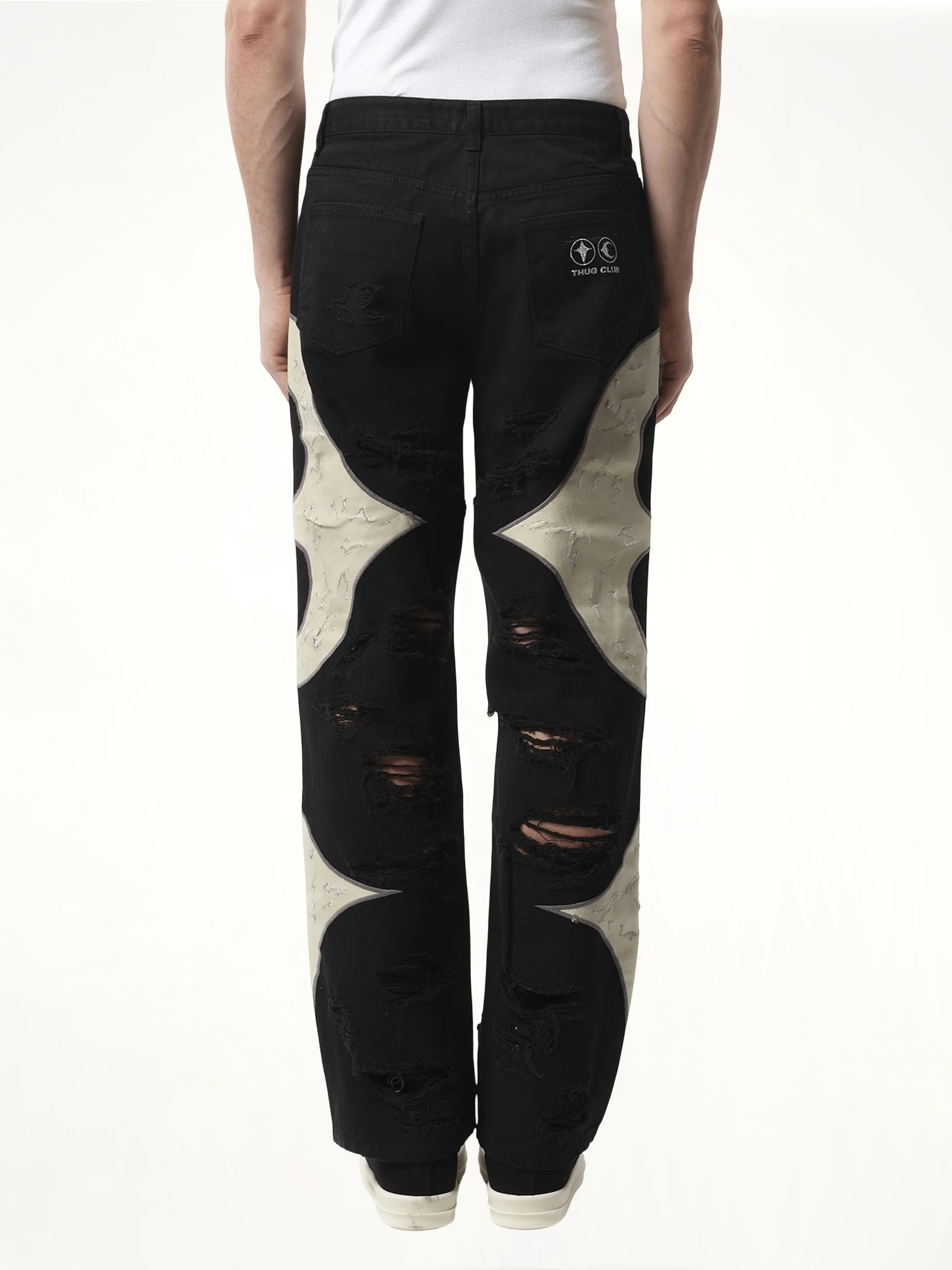 TC Leather Washing Denim Pants War Ver in Black - Image 6