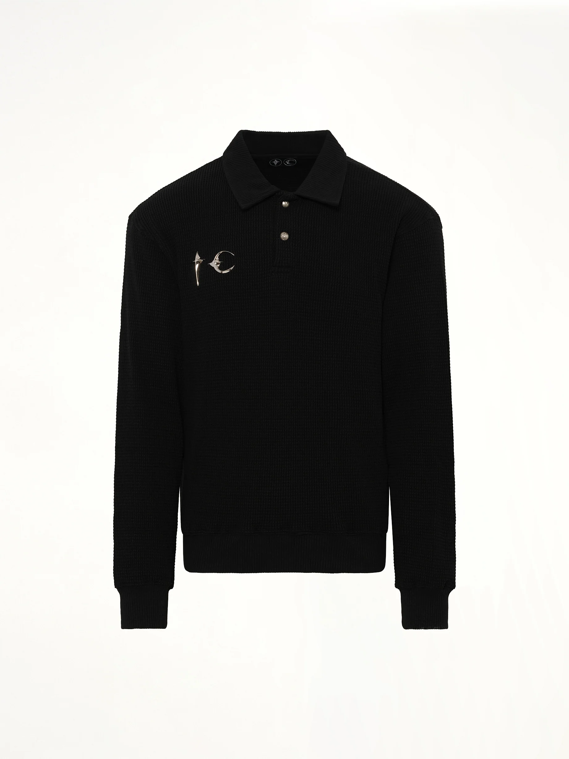 TC Long Sleeve Polo in Black - Image 2