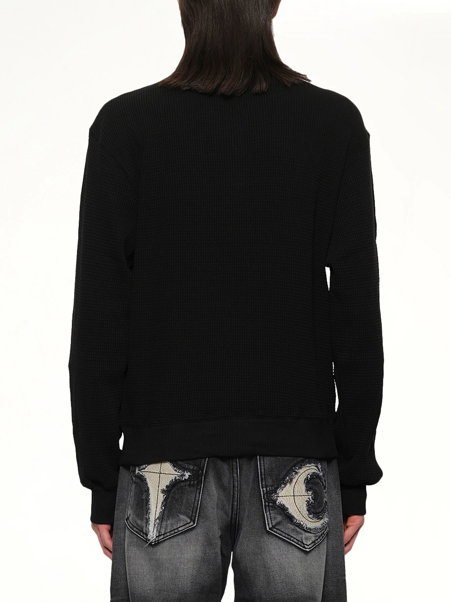 TC Long Sleeve Polo in Black - Image 5