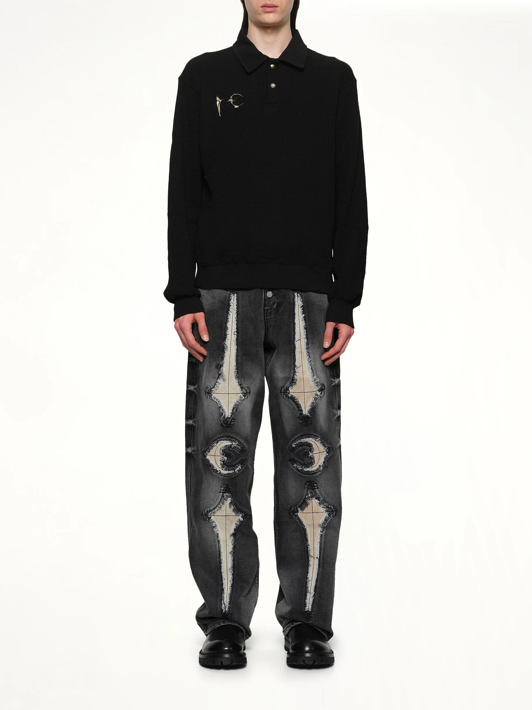TC Long Sleeve Polo in Black - Image 7