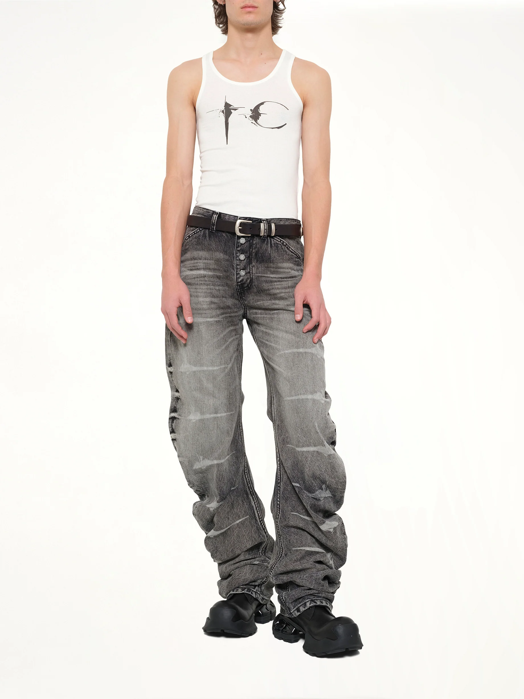 TC Not Easy Tank Top in White - Image 4