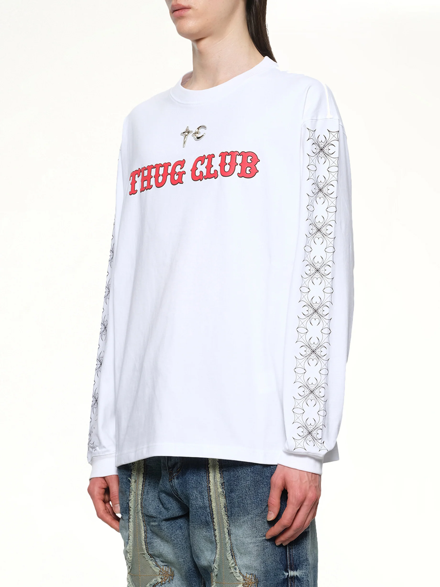 TC Pattern Long-Sleeve in White - Image 3