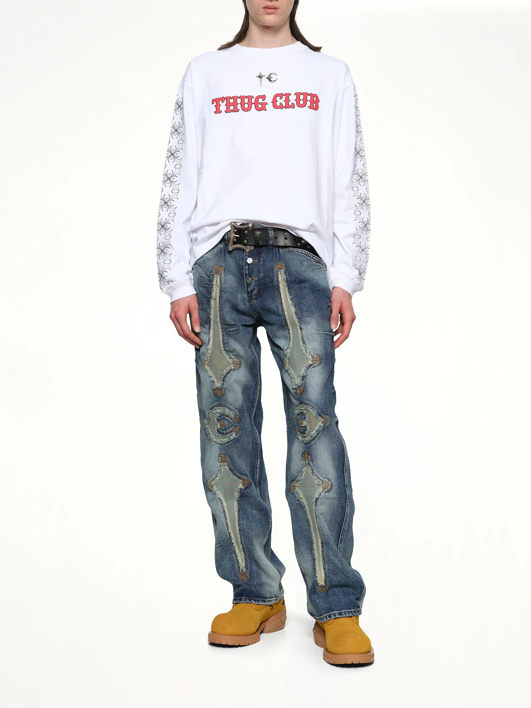 TC Pattern Long-Sleeve in White - Image 4