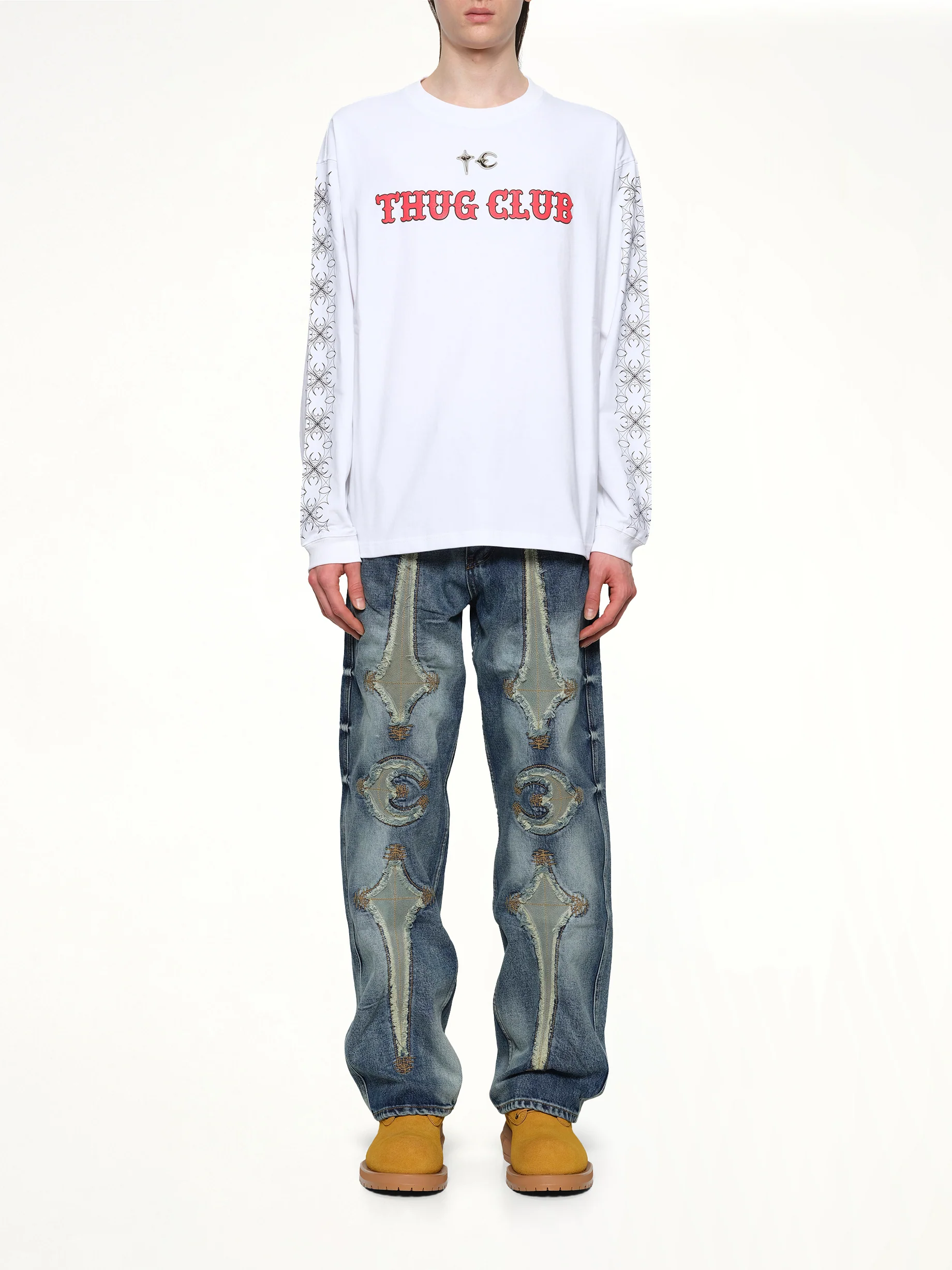 TC Pattern Long-Sleeve in White - Image 6