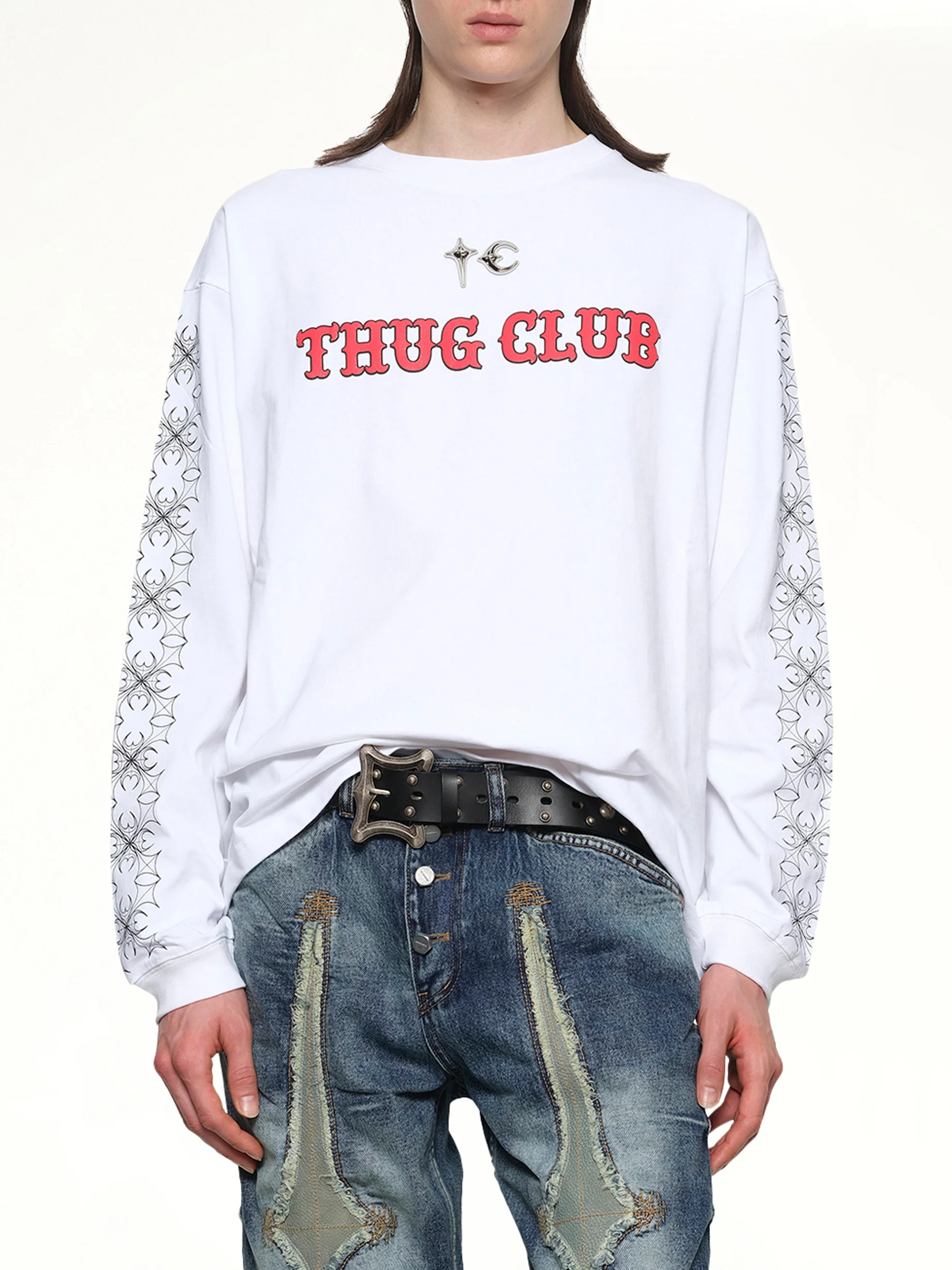 TC Pattern Long-Sleeve in White - Image 7