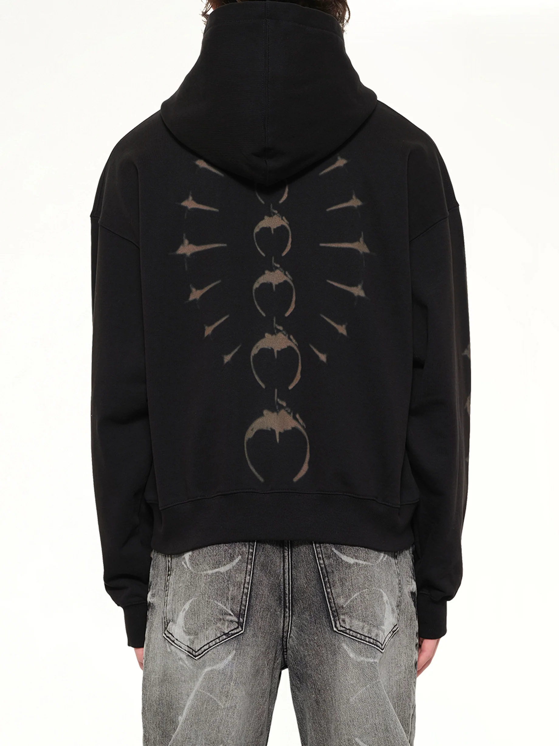 TC Ribcage Zip-Up Hoodie in Black - Image 5