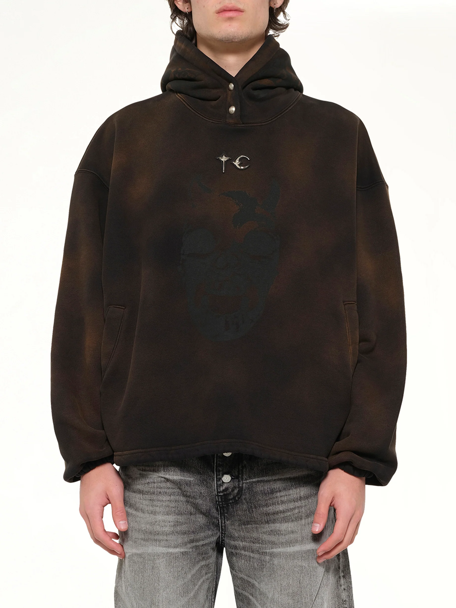 TC Riding Skull Hoodie in Brown