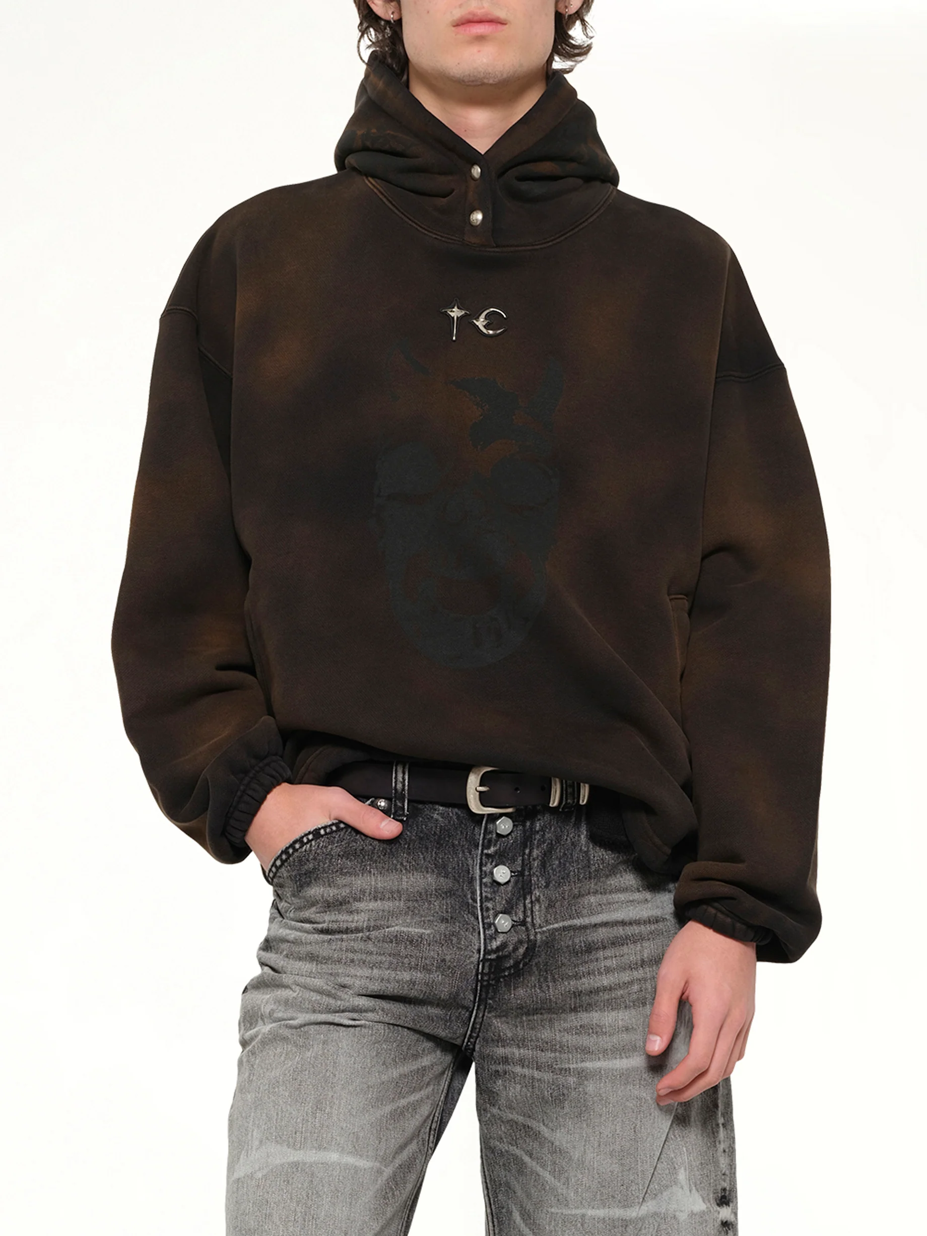 TC Riding Skull Hoodie in Brown - Image 6