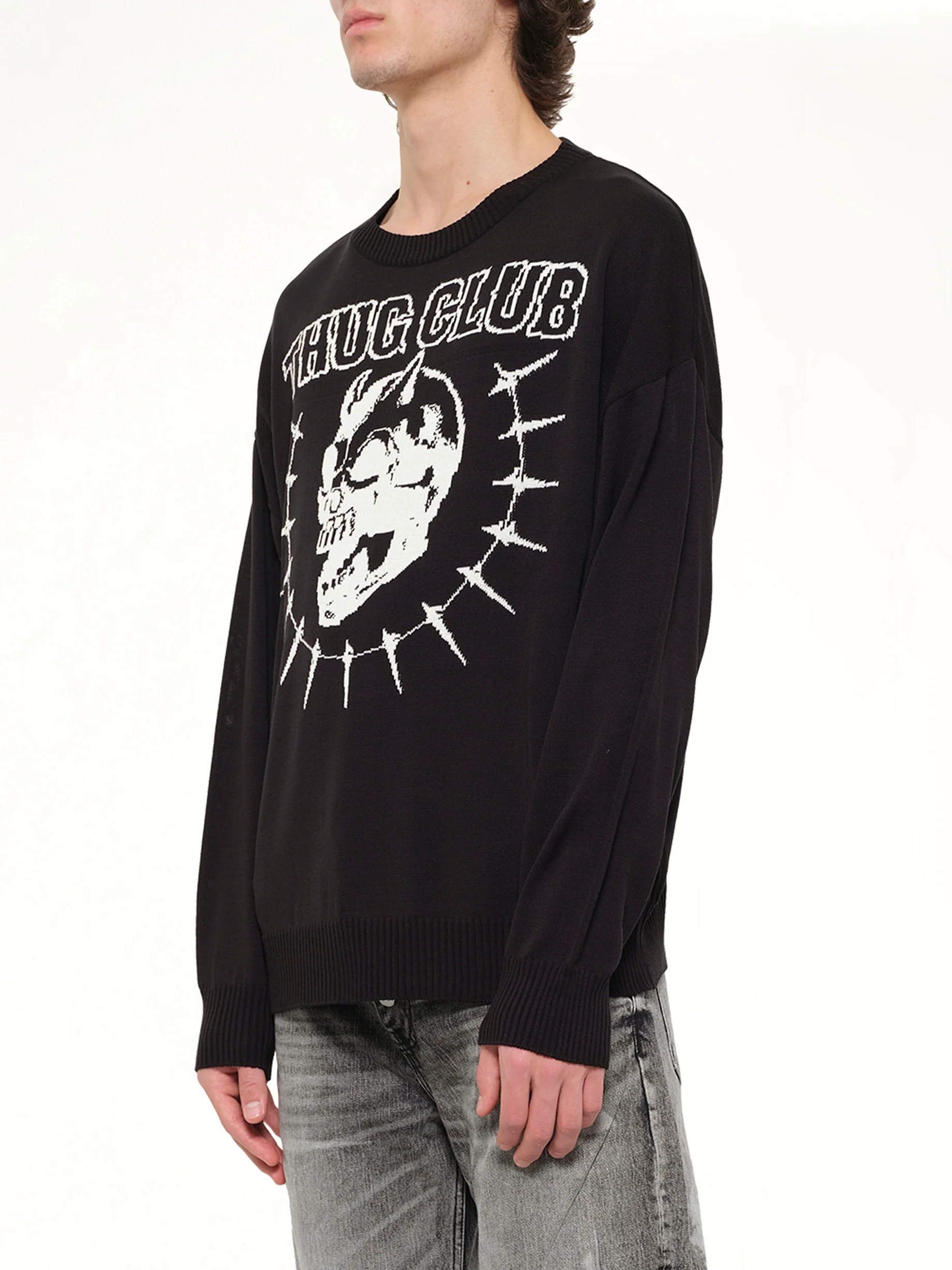 TC Riding Skull Knit Sweater in Black - Image 3