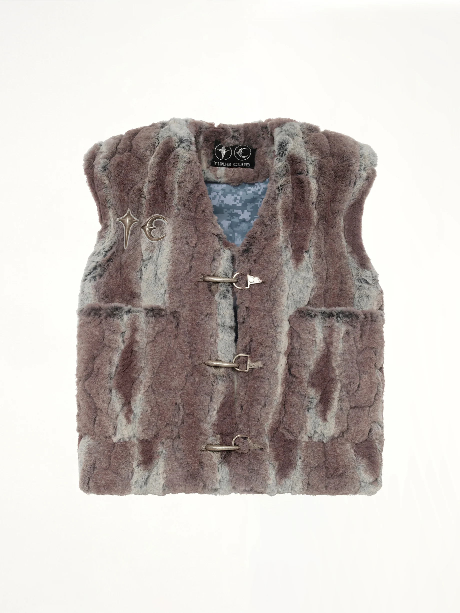 TC Skull Fur Vest in Ivory - Image 2