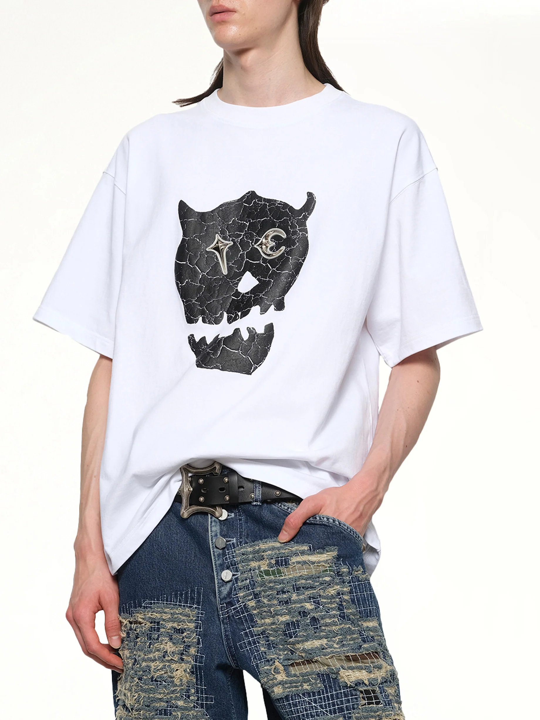 TC Skull T-Shirt in White - Image 6