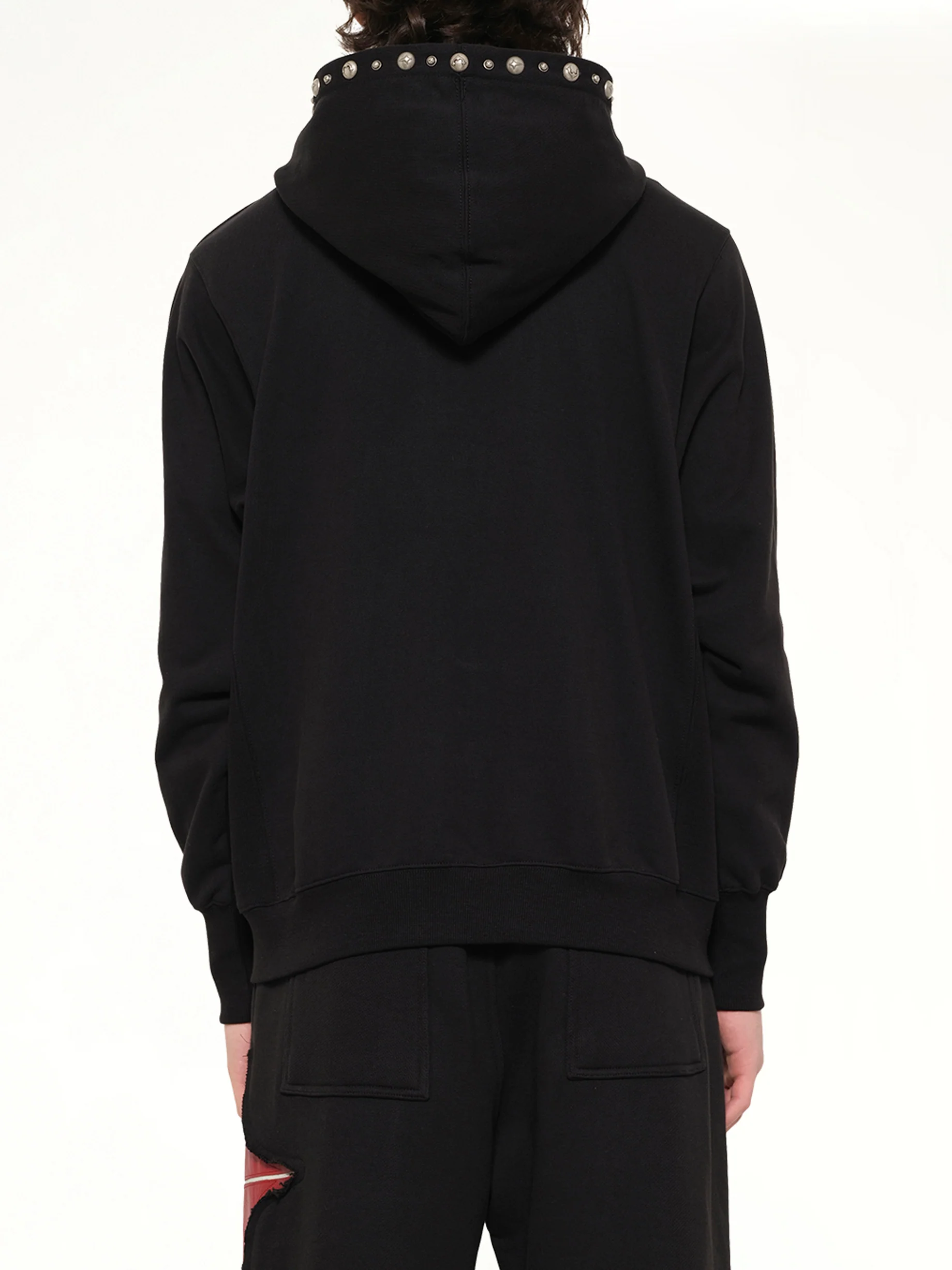 TC Studded Line Zip-Up Hoodie in Black - Image 5