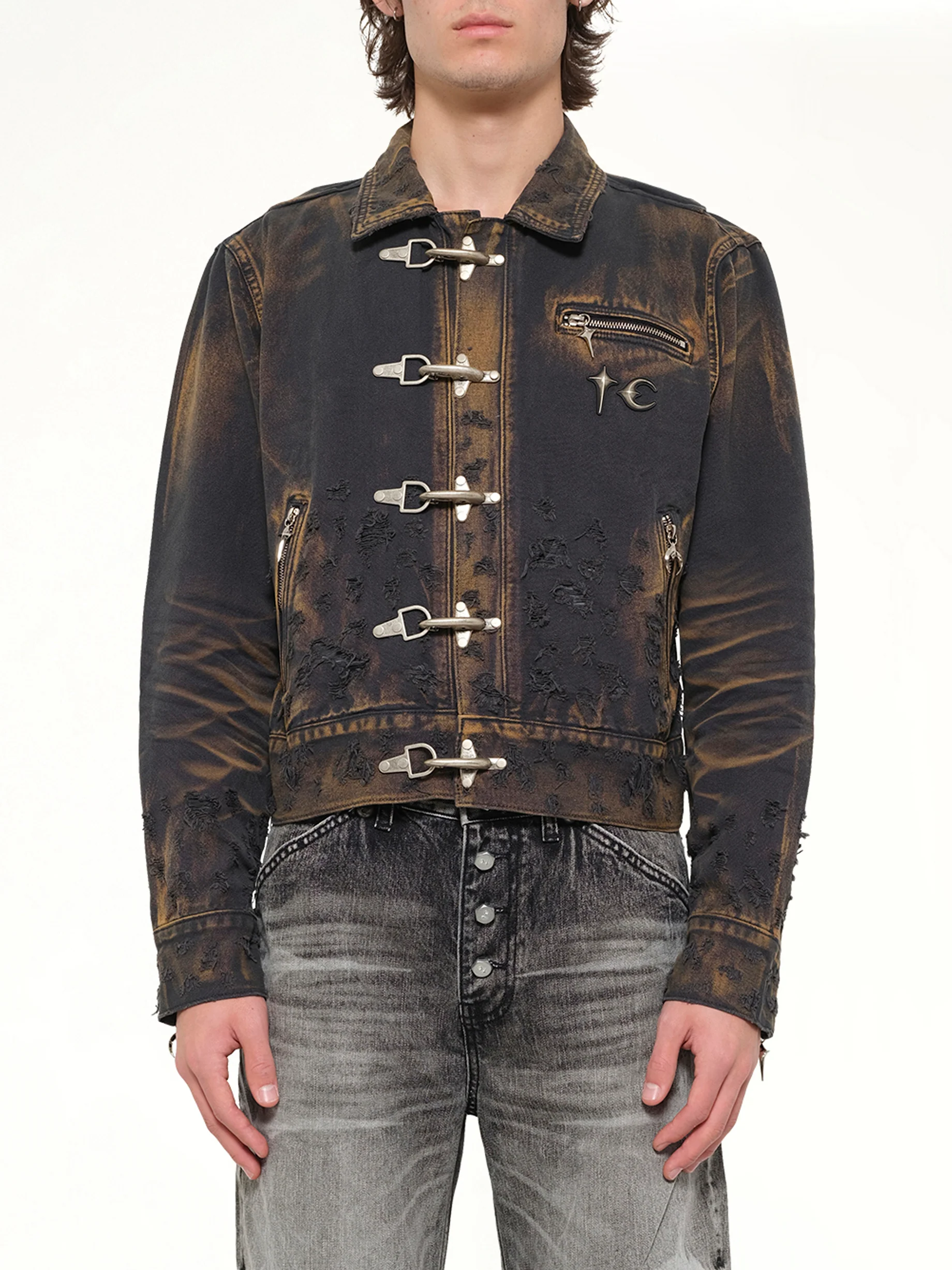 TC Two Tone Washed Jacket in Rust Black