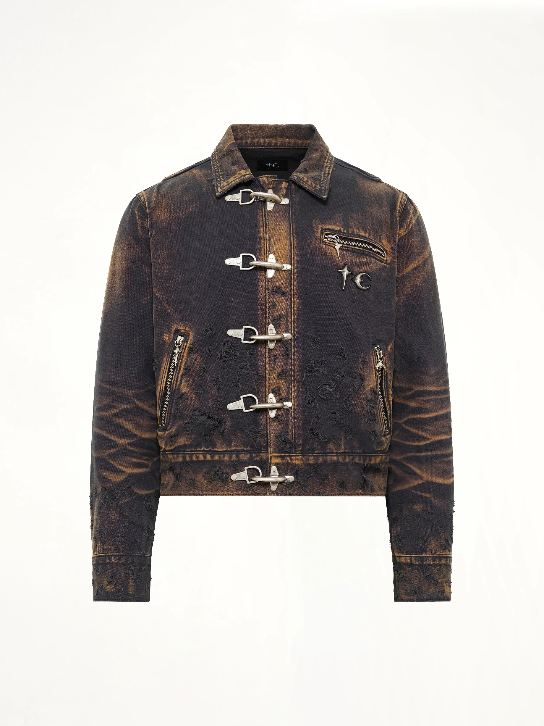 TC Two Tone Washed Jacket in Rust Black - Image 2