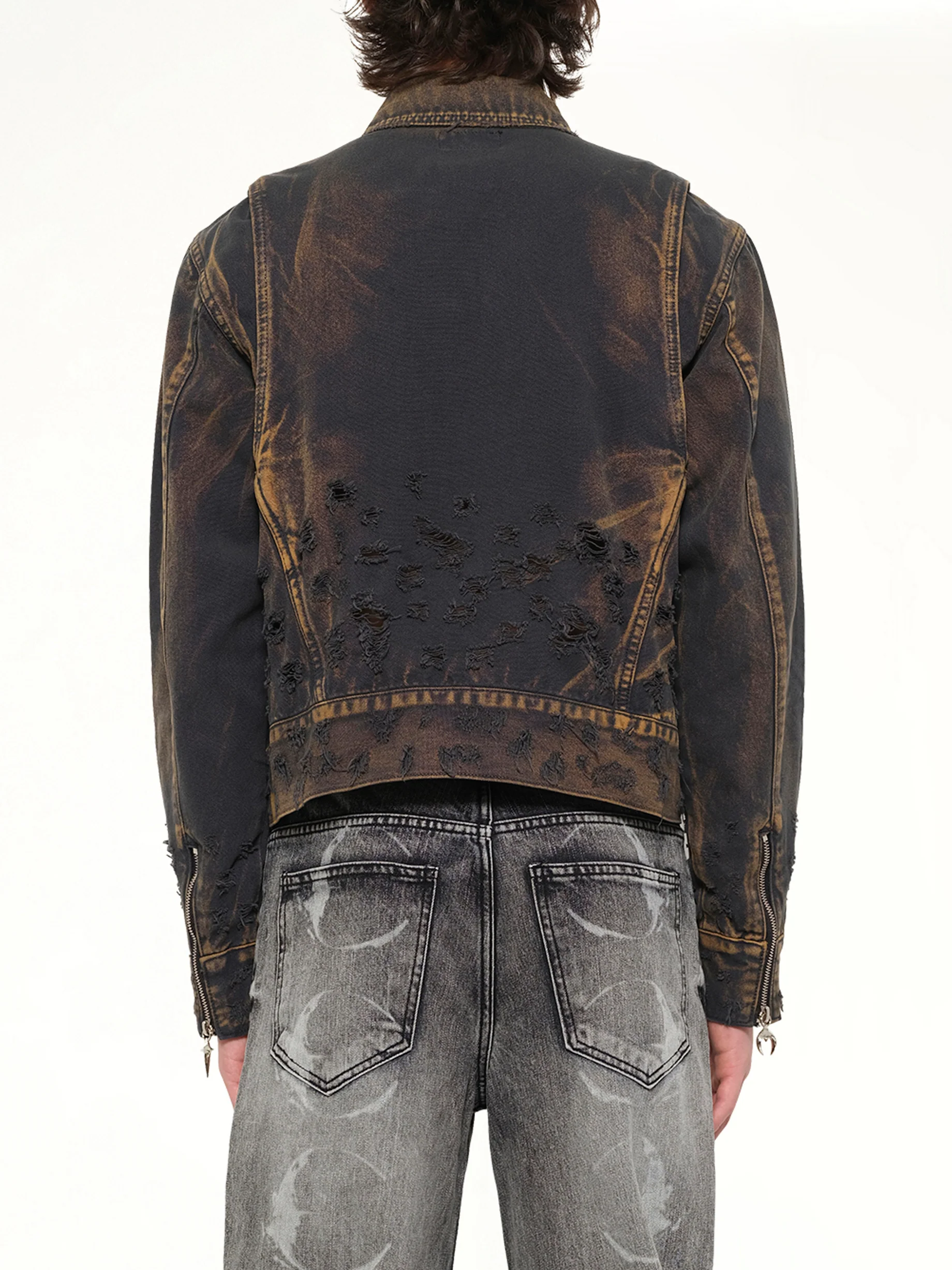TC Two Tone Washed Jacket in Rust Black - Image 5