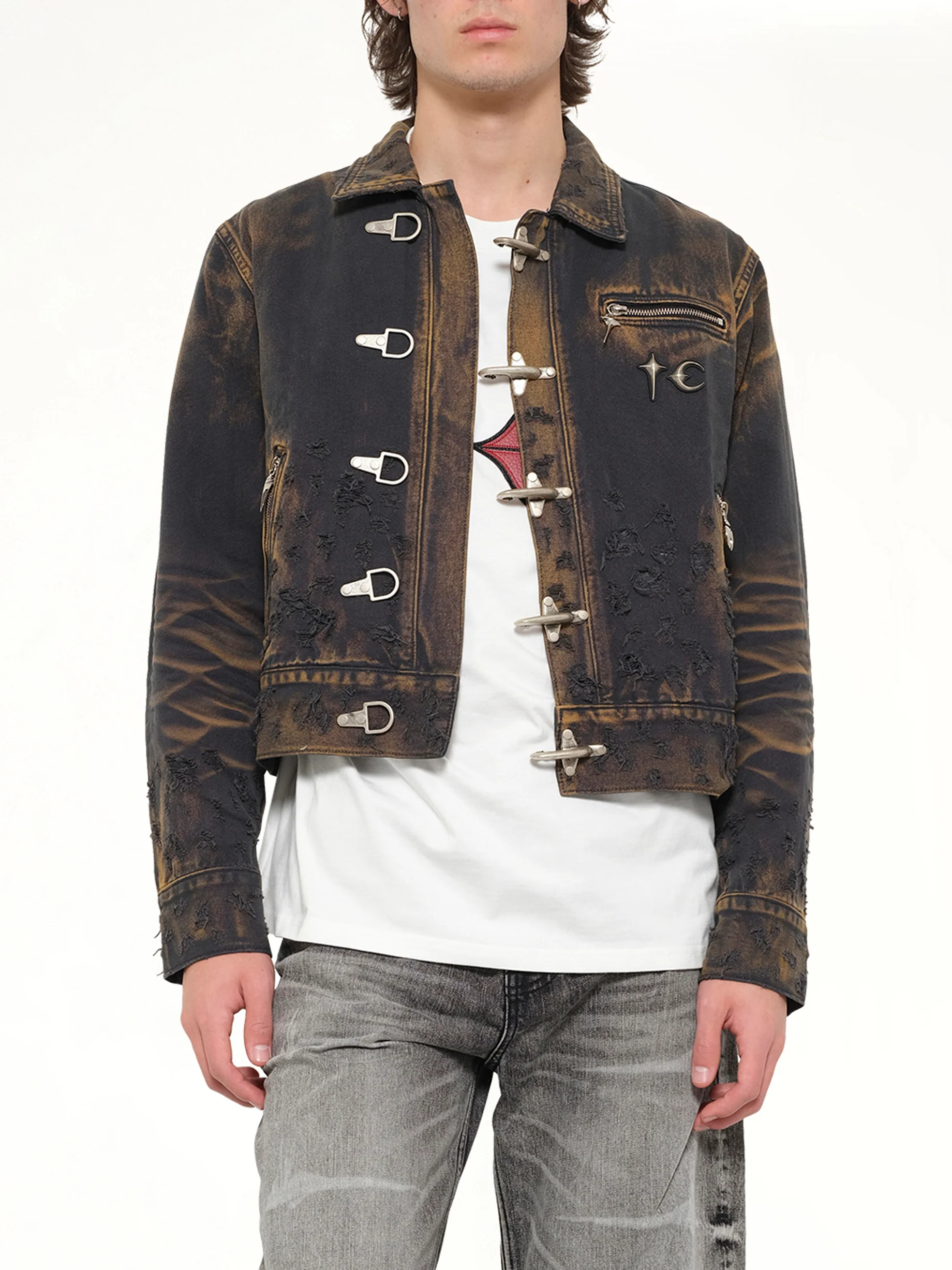 TC Two Tone Washed Jacket in Rust Black - Image 6