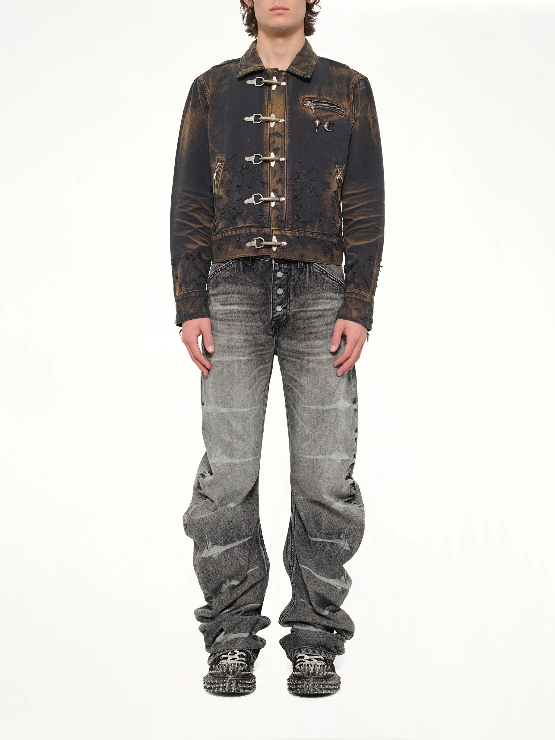 TC Two Tone Washed Jacket in Rust Black - Image 7