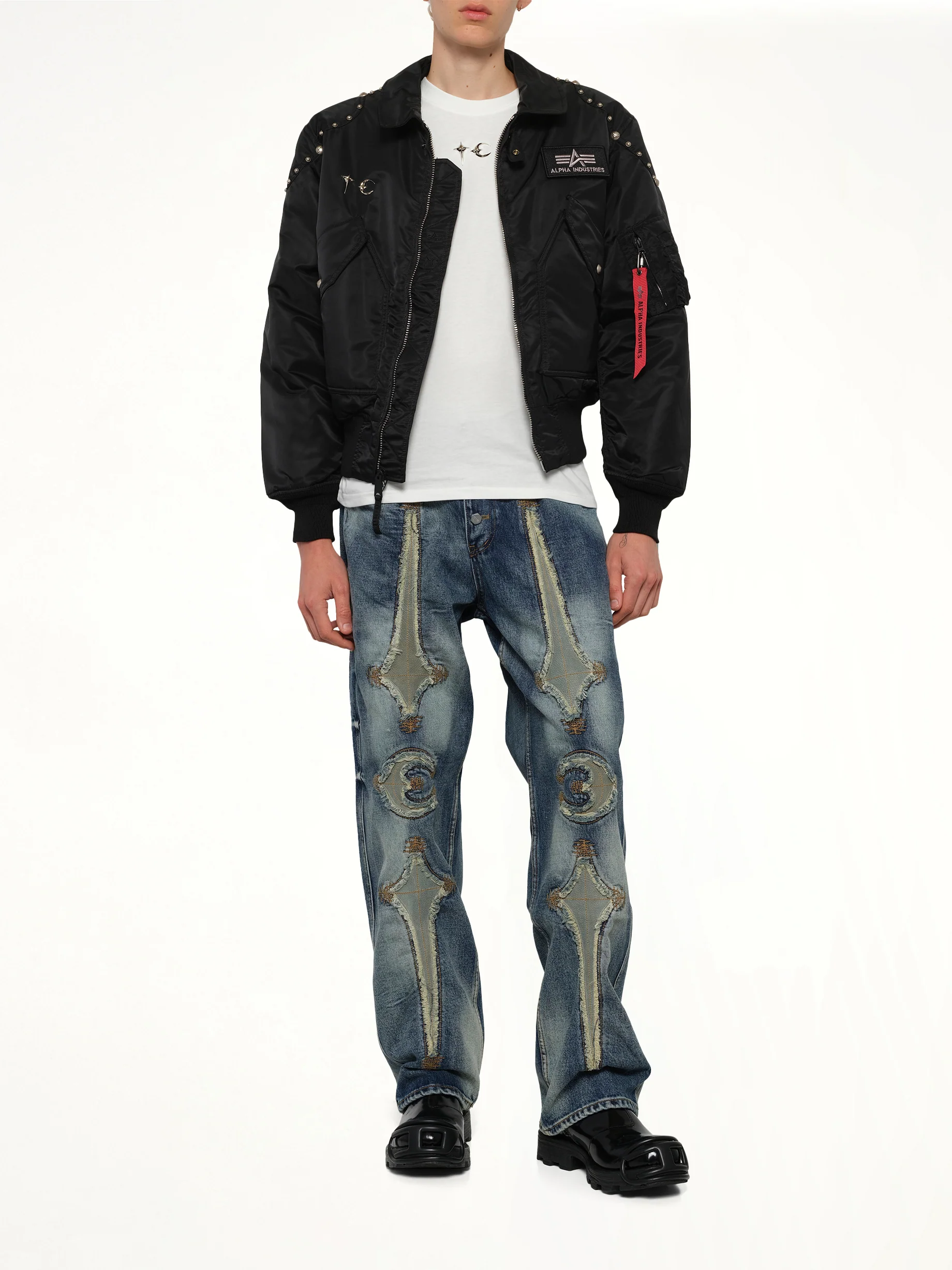 TC x Alpha Industries Bomber Jacket (Rivet Ver) in Black - Image 4