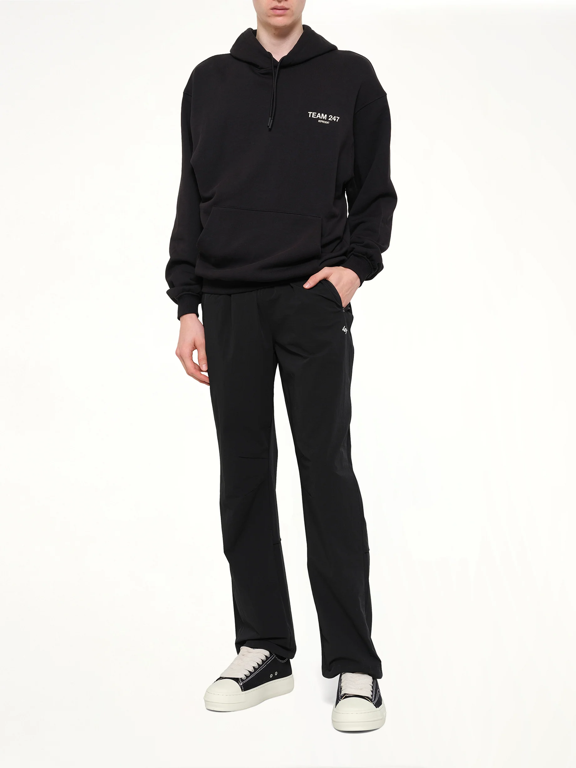 Team 247 Straight Leg Track Pant in Jet Black - Image 4