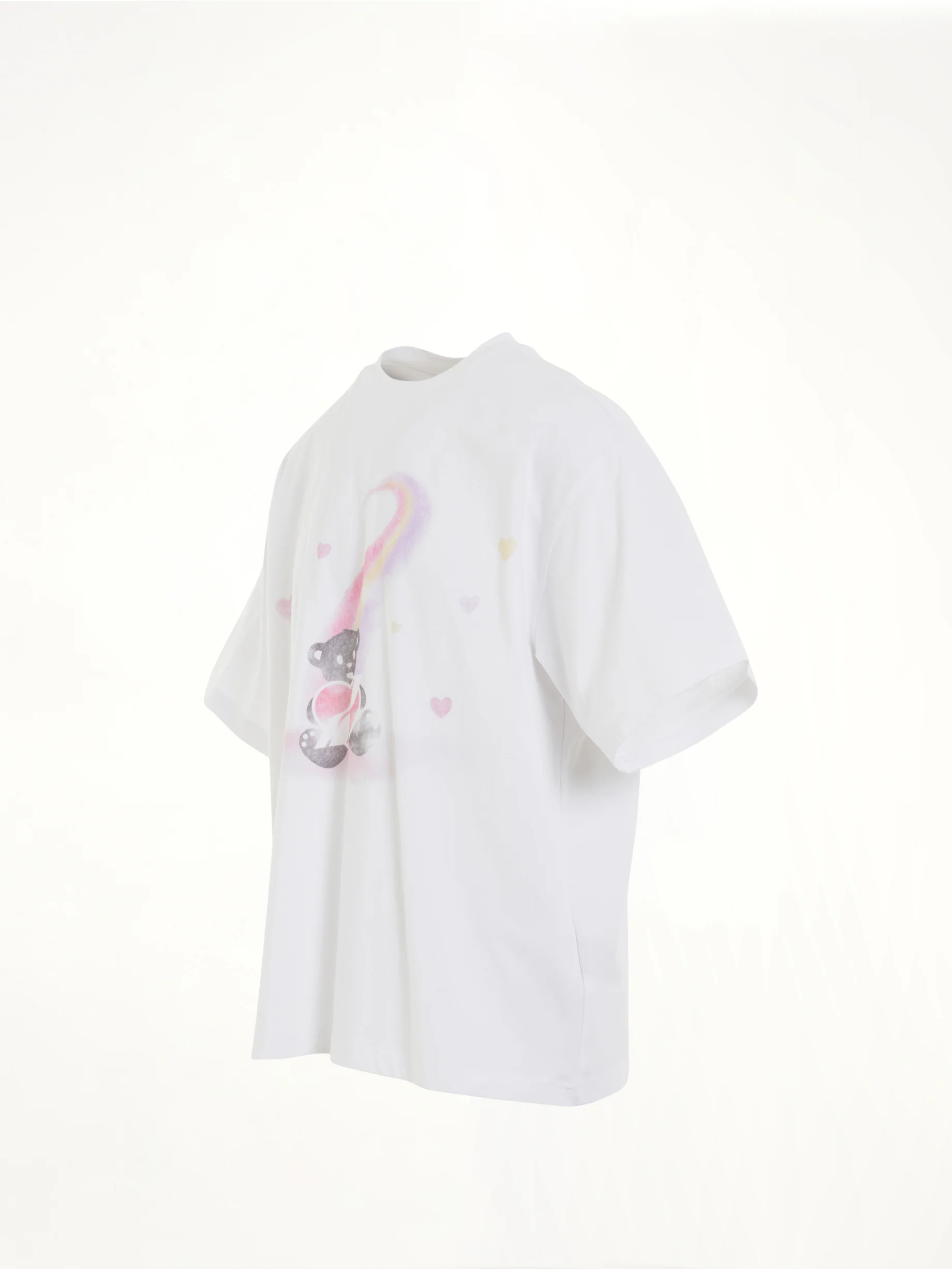 Teddy Bear Print T-Shirt in White - Image 2