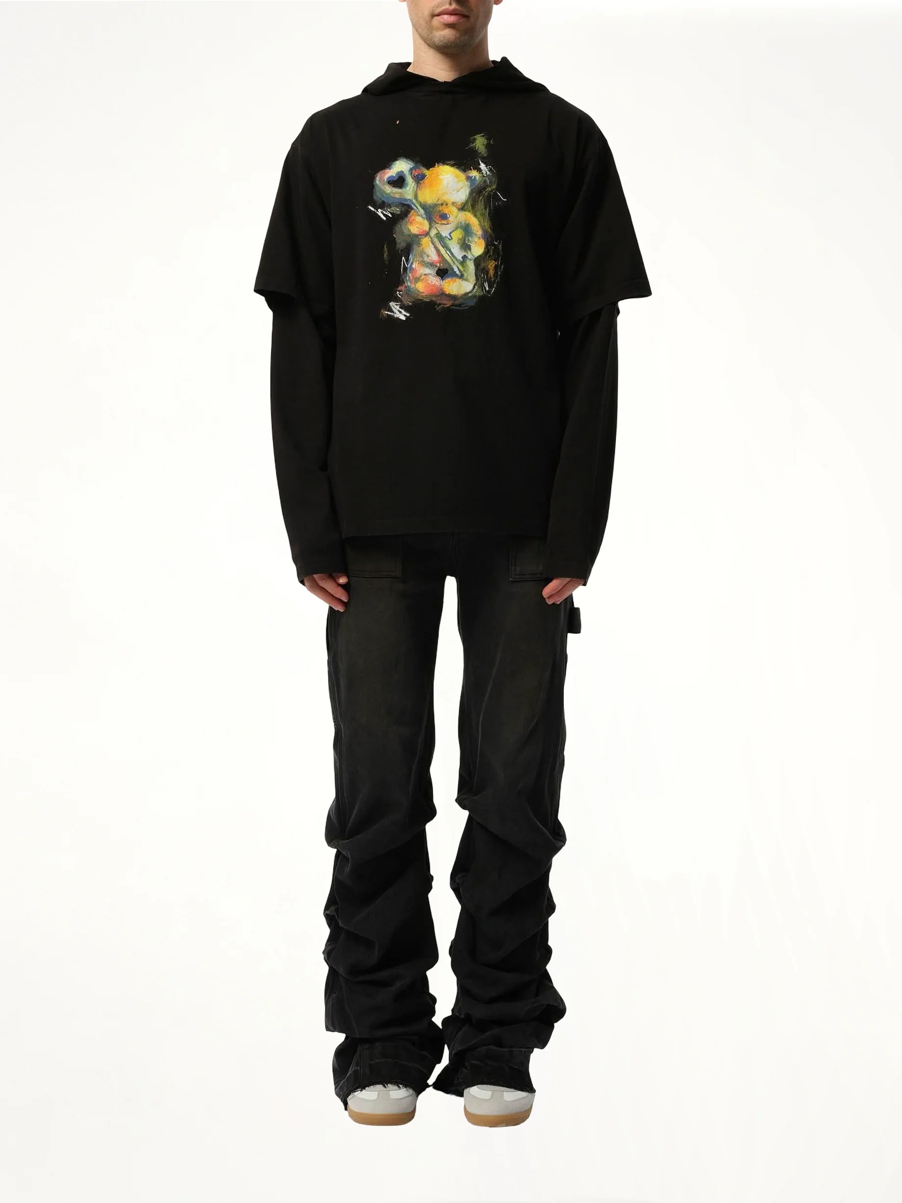 Teddy Bear With Key Hoodie in Black - Image 4